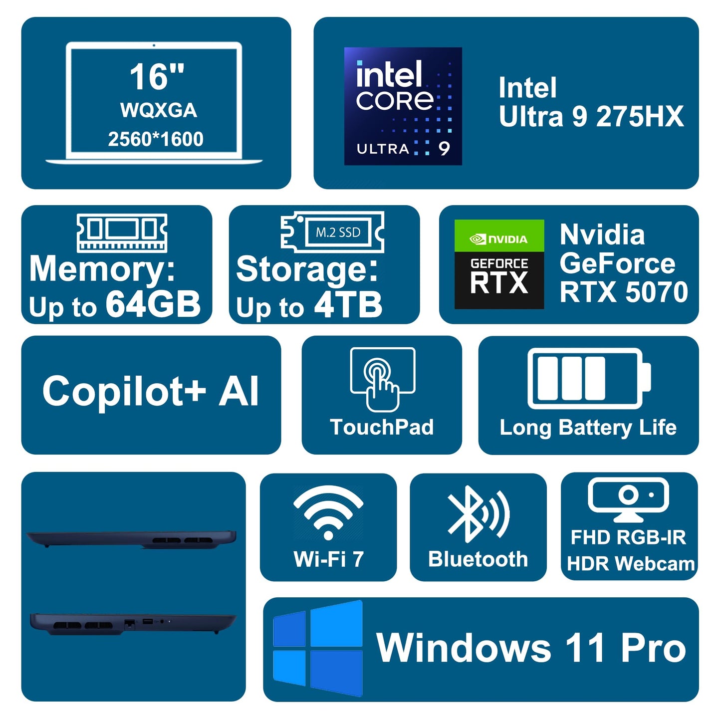 Dell Alienware 16X Aurora Gaming AI Laptop 16" WQXGA 240Hz (100% DCI-P3) Intel 24-core Ultra 9 275HX 32GB RAM 2TB SSD GeForce RTX 5070 (Up to 798 AI Tops) Thunderbolt Win11Pro