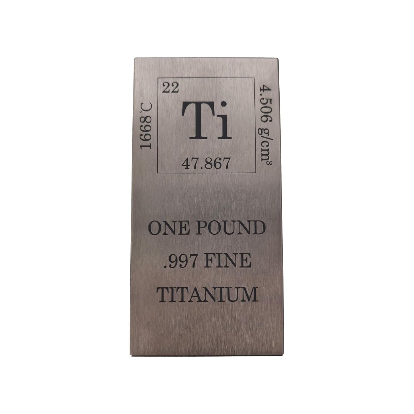 1 lb Titanium Block – 0.5" x 2.5" x 5" – 99.7% Pure Ti – Rectangular Ingot with Chamfered Edges – for Experiments, DIY & Collectors