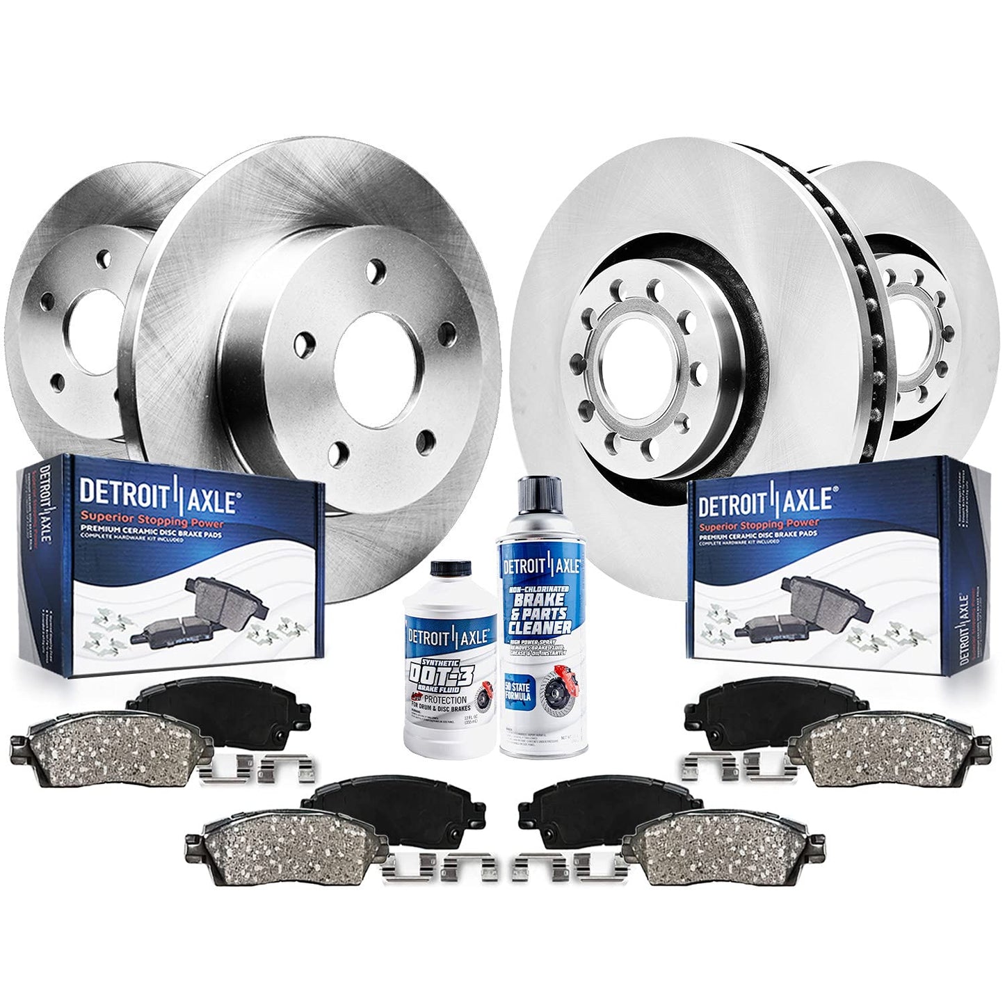 Detroit Axle - 6 Lugs Brake Kit for 12-20 Ford F-150 [with Manual Parking Brake] Ceramic Brakes Pads 2012 2013 2014 2015 2016 2017 2018 2019 2020: 13.78'' inch Front and 13.70'' inch Rear Brake Rotors