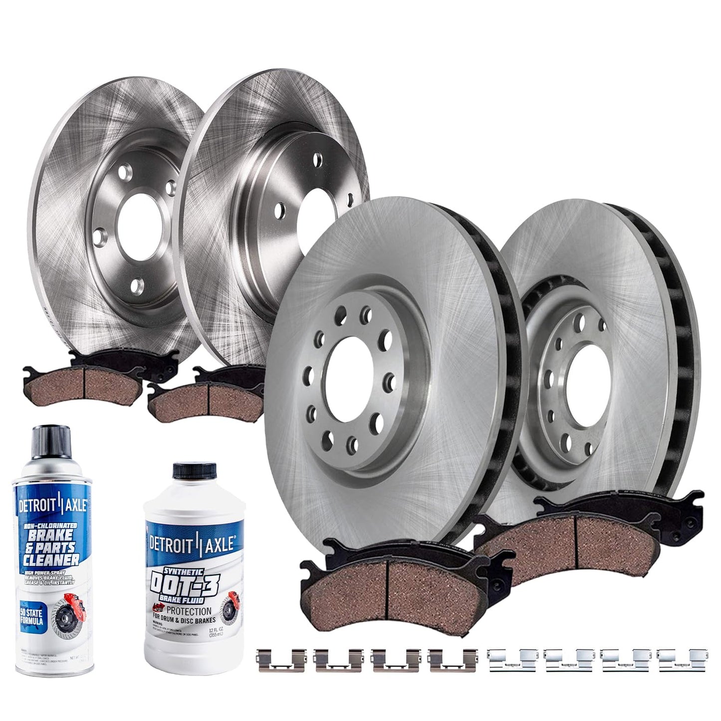 Detroit Axle - Brake Kit for 2006-2018 Toyota Rav4 Replacement Disc Brake Rotors Ceramic Brakes Pads : 11.65'' inch Front and 11.06" inch Rear Rotor