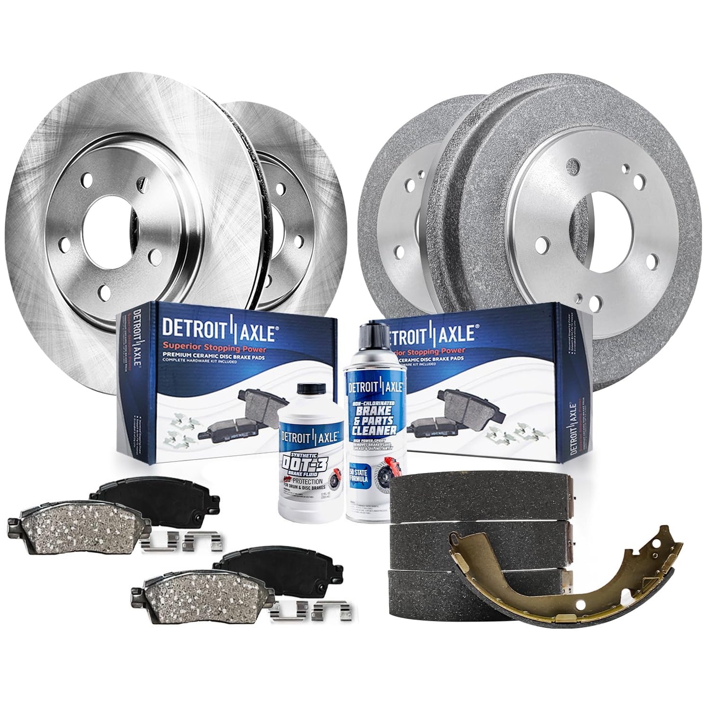 Detroit Axle - Brake Kit for 2006-2018 Toyota Rav4 Replacement Disc Brake Rotors Ceramic Brakes Pads : 11.65'' inch Front and 11.06" inch Rear Rotor