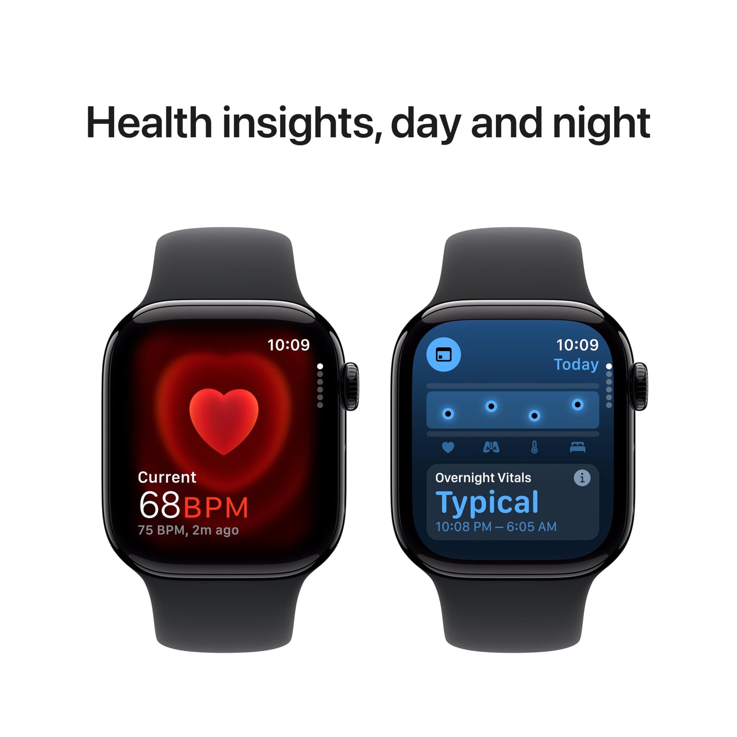 Apple Watch Series 10 [GPS + Cellular 42mm case] Smartwatch with Jet Black Aluminum Case with Black Sport Band - M/L. Fitness Tracker, ECG App, Always-On Retina Display, Water Resistant