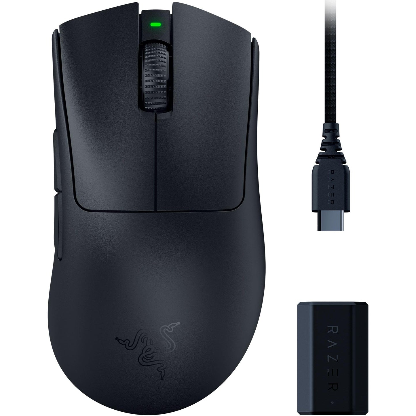 Razer DeathAdder V3 Pro - Black Ultra-lightweight Wireless Ergonomic Esports Mouse - Optical - Cable/Wireless - Radio Frequency - 2.40 GHz - Rechargeable - Black - USB - 30000 dpi - Scroll Wheel - 5 B