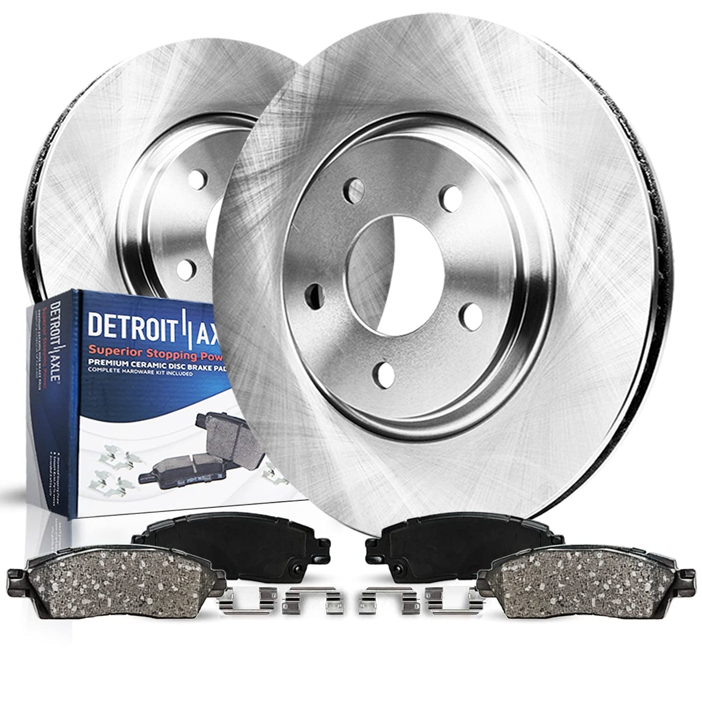 Detroit Axle - Front Brake Kit for 07-17 Toyota Lexus Camry ES350, 08-18 Avalon ES300h, 2008 2009 2010 2011 2012 2013 2014 2015 2016 2017 2018 Replacement Brakes Rotors Ceramic Brake Pads