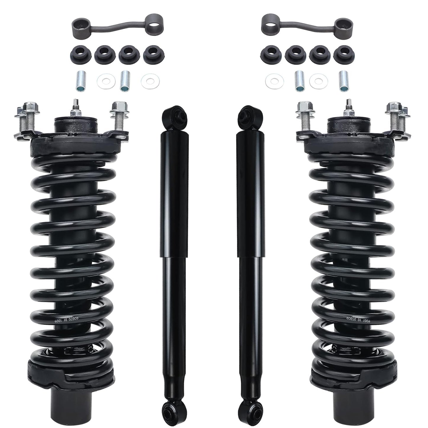 Detroit Axle - 6pc Struts Shocks Kit for 2014-2018 Chevy Silverado 1500 GMC Sierra 1500, 2 Front Struts w/Coil Springs 2 Sway Bars 2 Rear Shock Absorbers 2015 2016 2017 Replacement Suspension