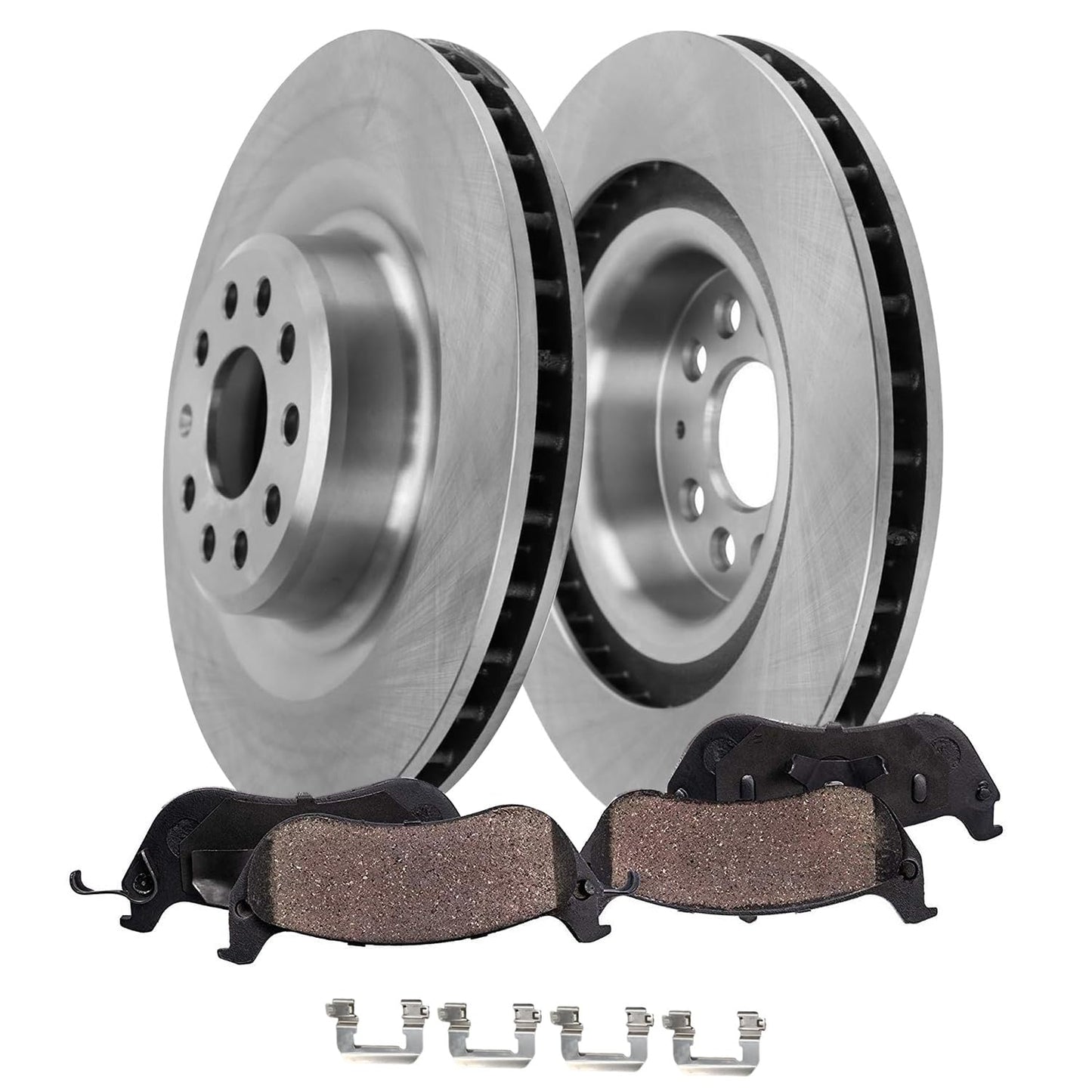Detroit Axle - Kit de freno delantero para Chrysler 200 Sebring Dodge Avenger Caliber Jeep Compass Patriot Rotores de freno de cerámica Reemplazo de pastillas de freno : rotores delanteros de 11.57