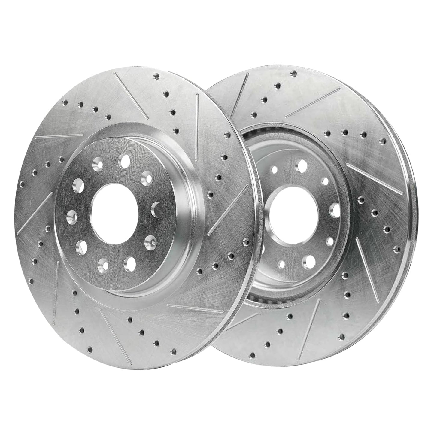 Detroit Axle - 8pc Brake Kit for Chevy GMC Silverado Sierra 1500 Yukon XL Escalade ESV Drilled & Slotted Brake Rotors Ceramic Brakes Pads Replacement : 13.50" inch Front and 13.58" inch Rear Rotor
