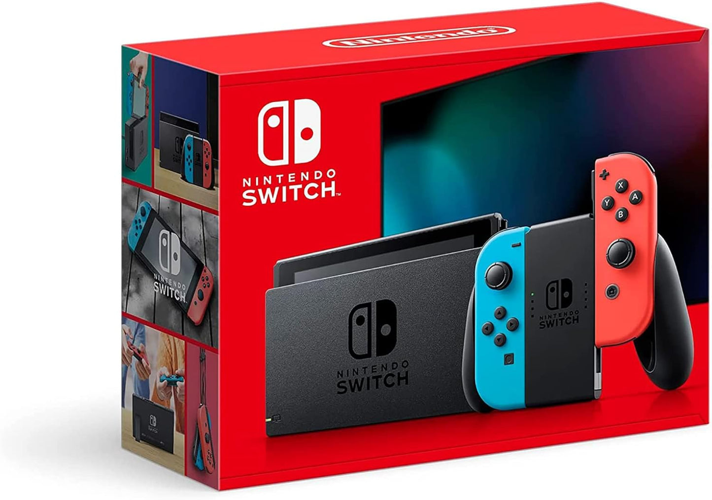 Nintendo Switch with Neon Blue and Neon Red Joy-Con - Handheld Gaming Console | Neon and neon Joy-Con