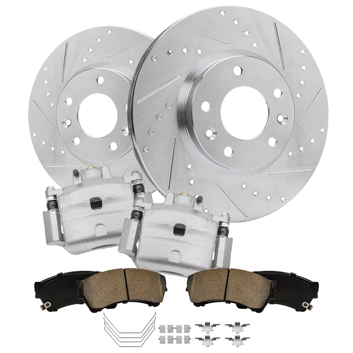 Detroit Axle - Rear Brake Kit for 1999-2006 Chevy GMC Sierra Silverado 1500, 00-01 Tahoe Yukon, 03-05 Astro Safari Replacement Drilled Slotted Disc Brake Rotors Ceramic Brakes Pads: 12.78" inch Rotor