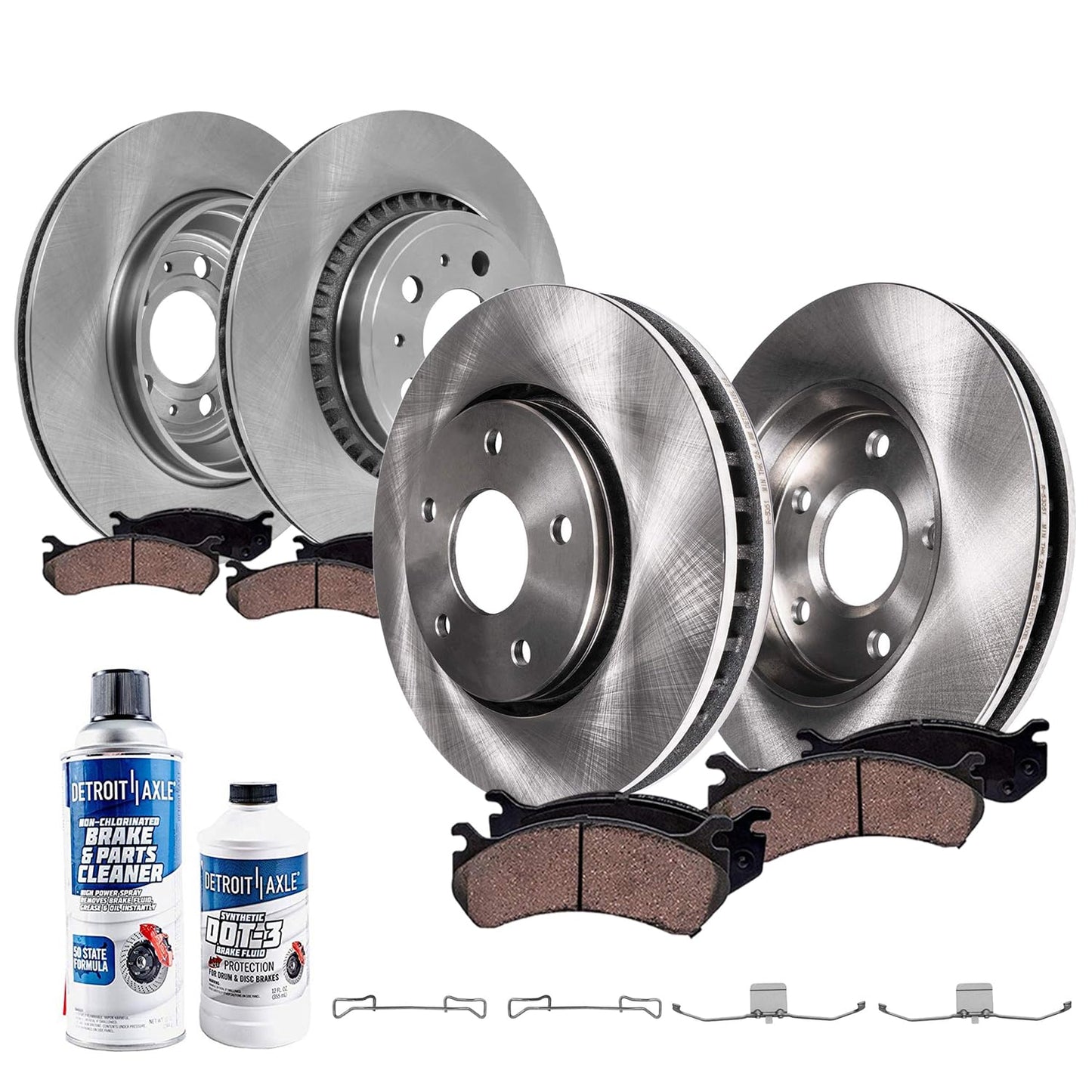 Detroit Axle - Brake Kit for Subaru Impreza Forester Legacy Outback 11.54'' inch Front & 11.26" inch Rear Disc Brake Rotors Ceramic Brake Pads Front and Rear Replacement, Brakes and Rotors