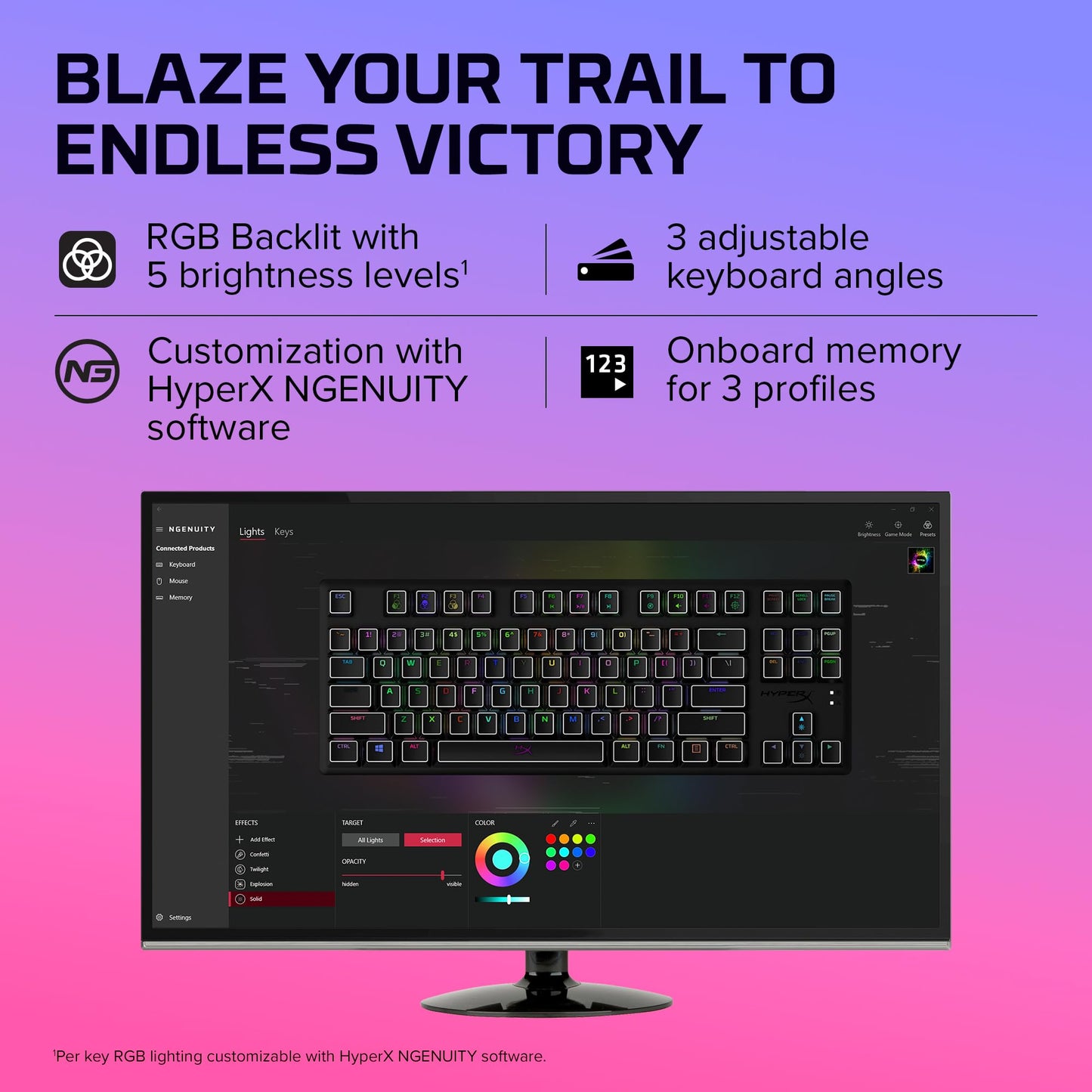 HyperX Alloy Origins 65 - Mechanical Gaming Keyboard – Compact 65% Form Factor - Linear Red Switch - Double Shot PBT Keycaps - RGB LED Backlit - NGENUITY Software Compatible,Black