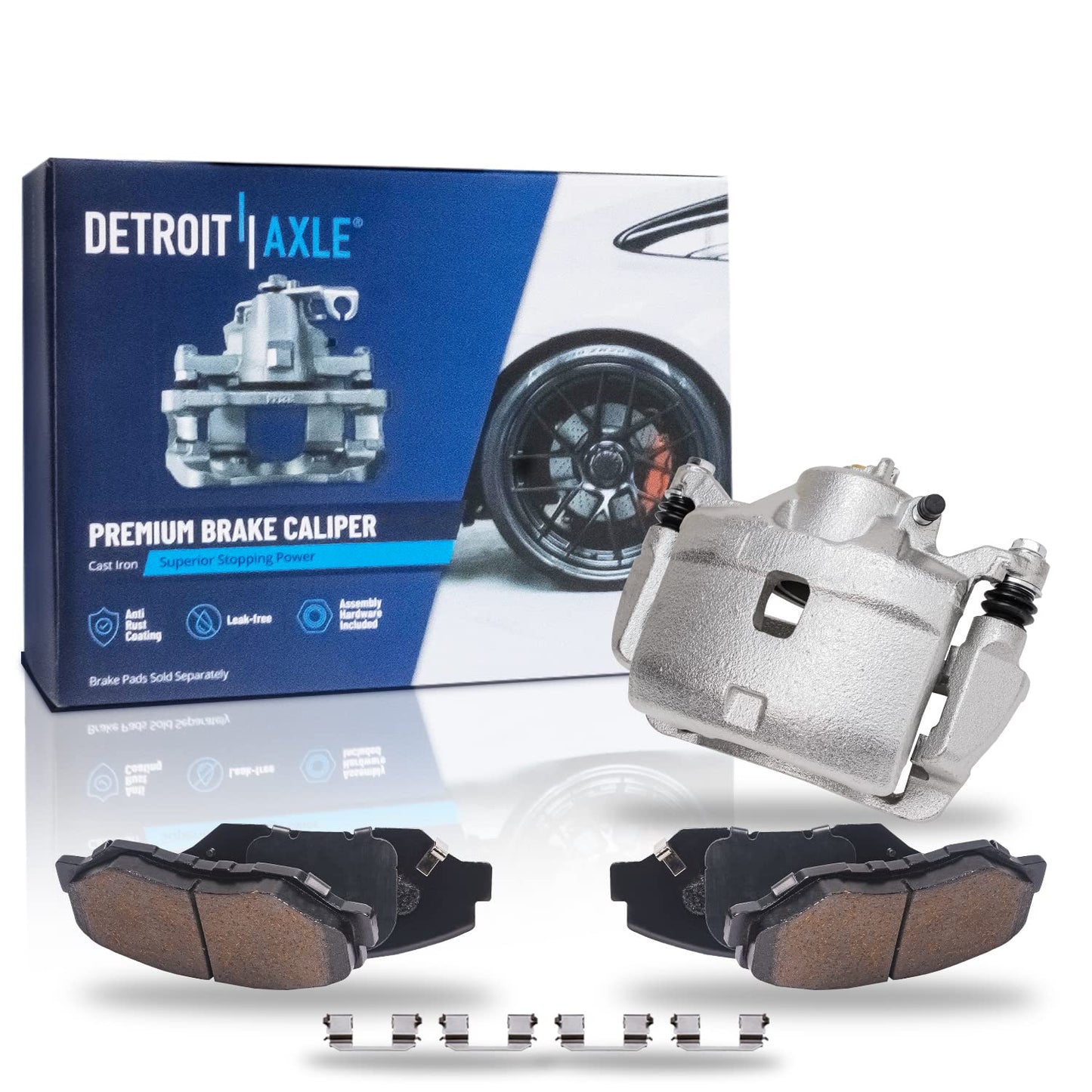 Detroit Axle - 4WD Brake Kit for 2012-2022 Ford F-250 Super Duty 2013-2022 F-350 Super Duty, 14.29" inch Front Rear Drilled Slotted Brake Rotors Ceramic Brakes Pads Replacement