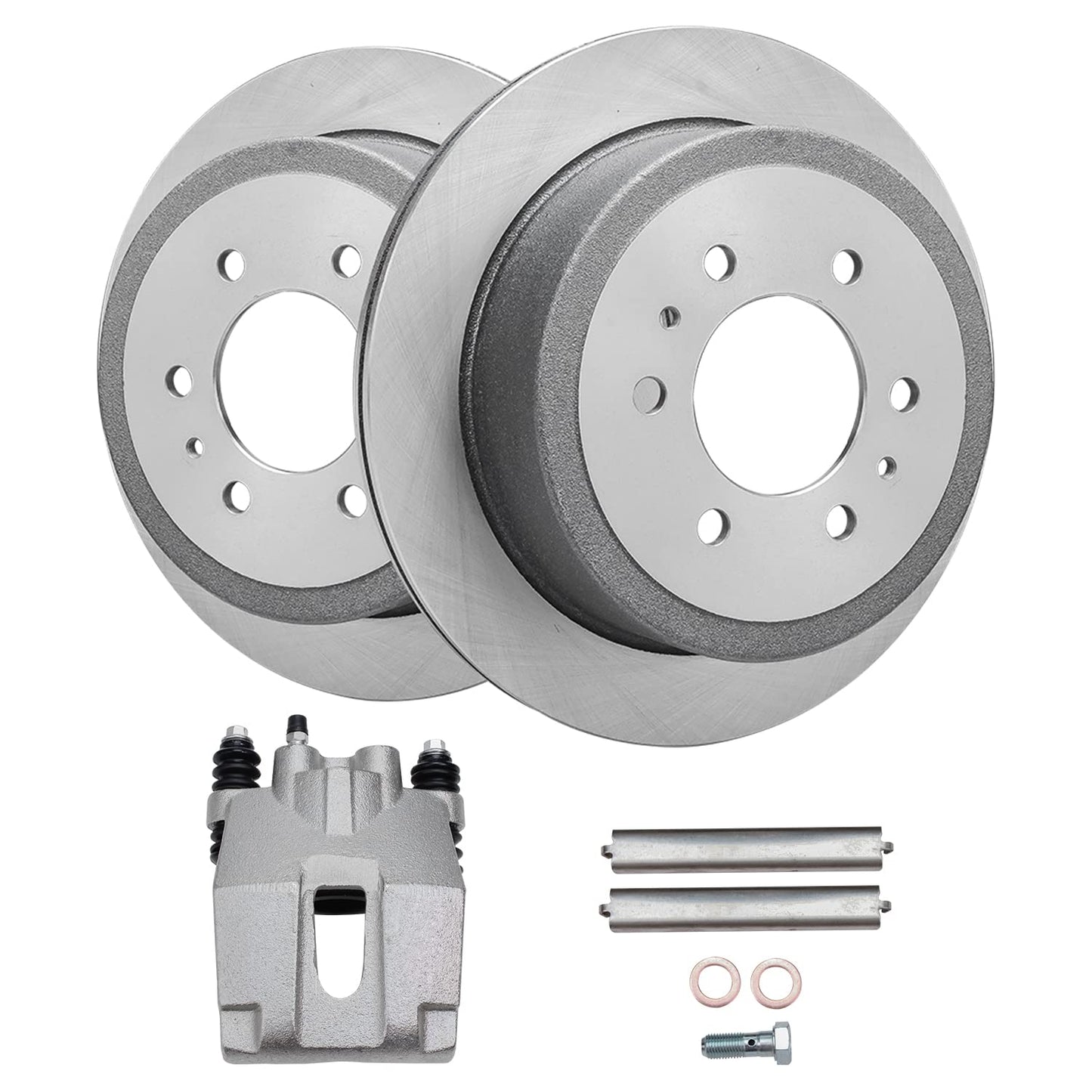 Detroit Axle - Front Brake Kit for 2003-2010 Honda Accord Disc Brake Rotors Ceramic Brakes Pads w/Hardware 2004 2005 2006 2007 2008 2009 Replacement [11.10 inch Rotors]