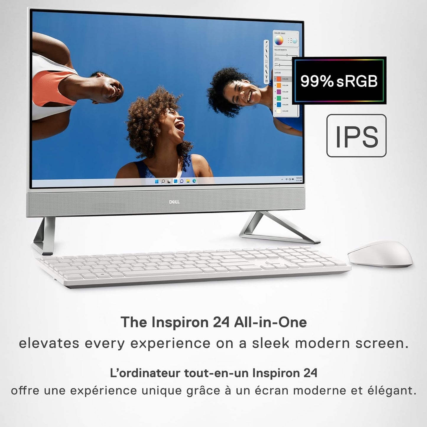 Dell All-in-One 24" FHD (1920 x 1080) Touchscreen Desktop, Intel Core 7 150U 10 Cores, 16GB RAM, 512GB SSD, Keyboard & Mouse, Wi-Fi 6, Bluetooth 5.3, Windows 11 Pro