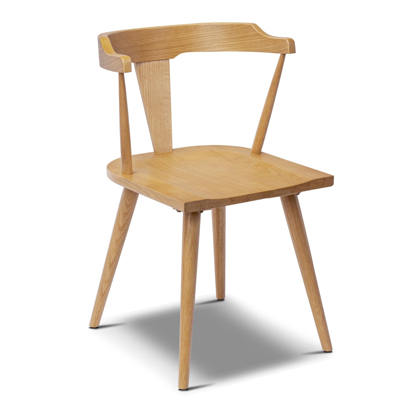 POLY & BARK Mid Century Modern Enzo Black Dining Chair – Solid Oak Wood Splat Back Chair, 18" Seat Height, 32" Tall – Stylish MCM Kitchen & Dining Room Chair
