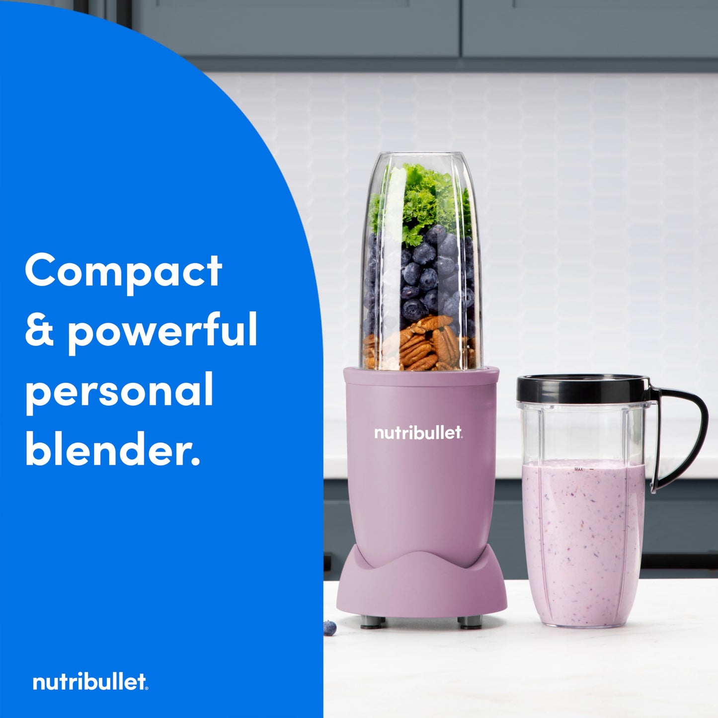Nutribullet Personal Blender, Shakes, Smoothies, Food Prep, and Frozen Blending, 24 Ounces, 600 Watt, Dark Gray, NBR-0601WM