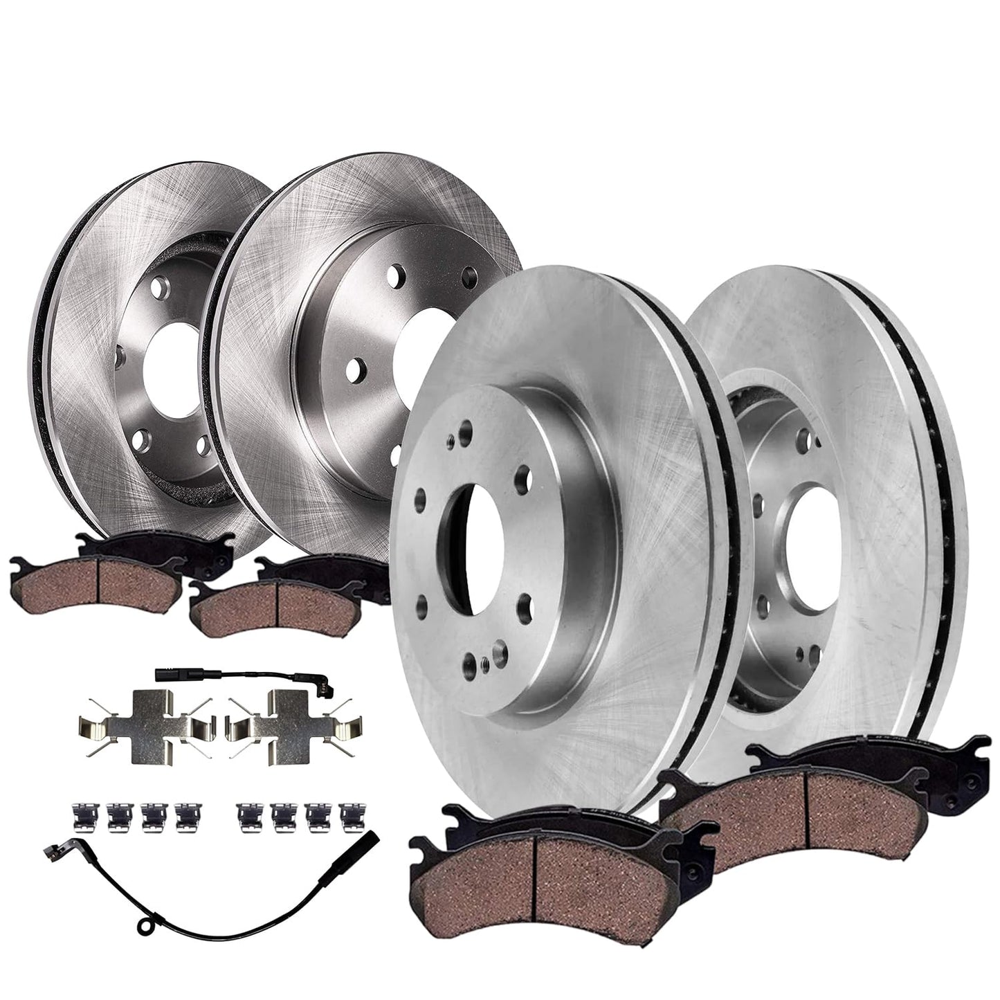Detroit Axle - Brake Kit for Toyota 2006-2018 RAV4, 2010-2012 Lexus HS250h | Disc Brake Rotors Ceramic Brake Pads 2011 Front and Rear Replacement 10.83" inch Front 11.06" inch Rear Rotors