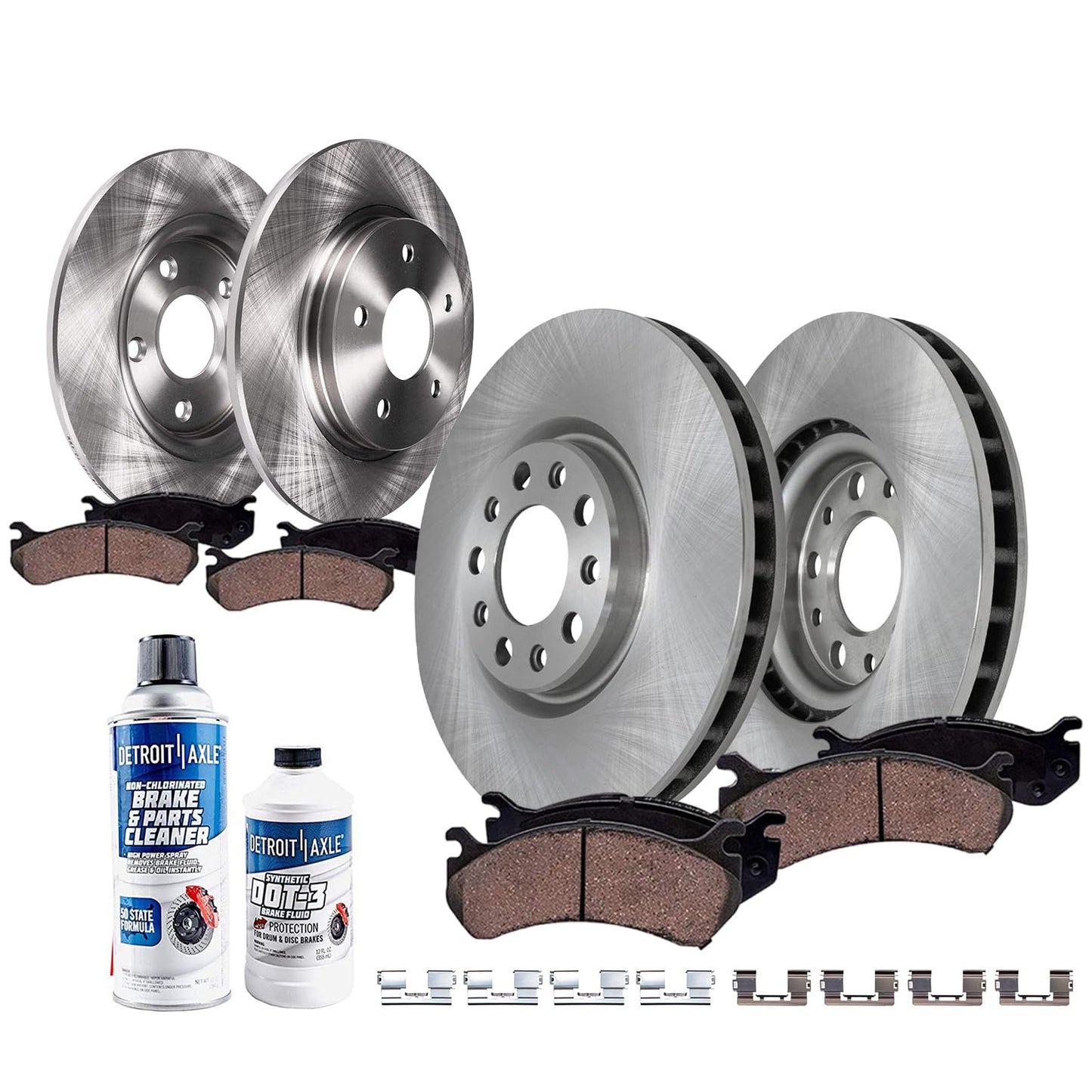 Detroit Axle - Brake Kit for 2011-2020 Jeep Grand Cherokee Dodge Durango | Disc Brakes Rotors Ceramic Brake Pads Replacement 12.99" inch Front and Solid Rear Rotor