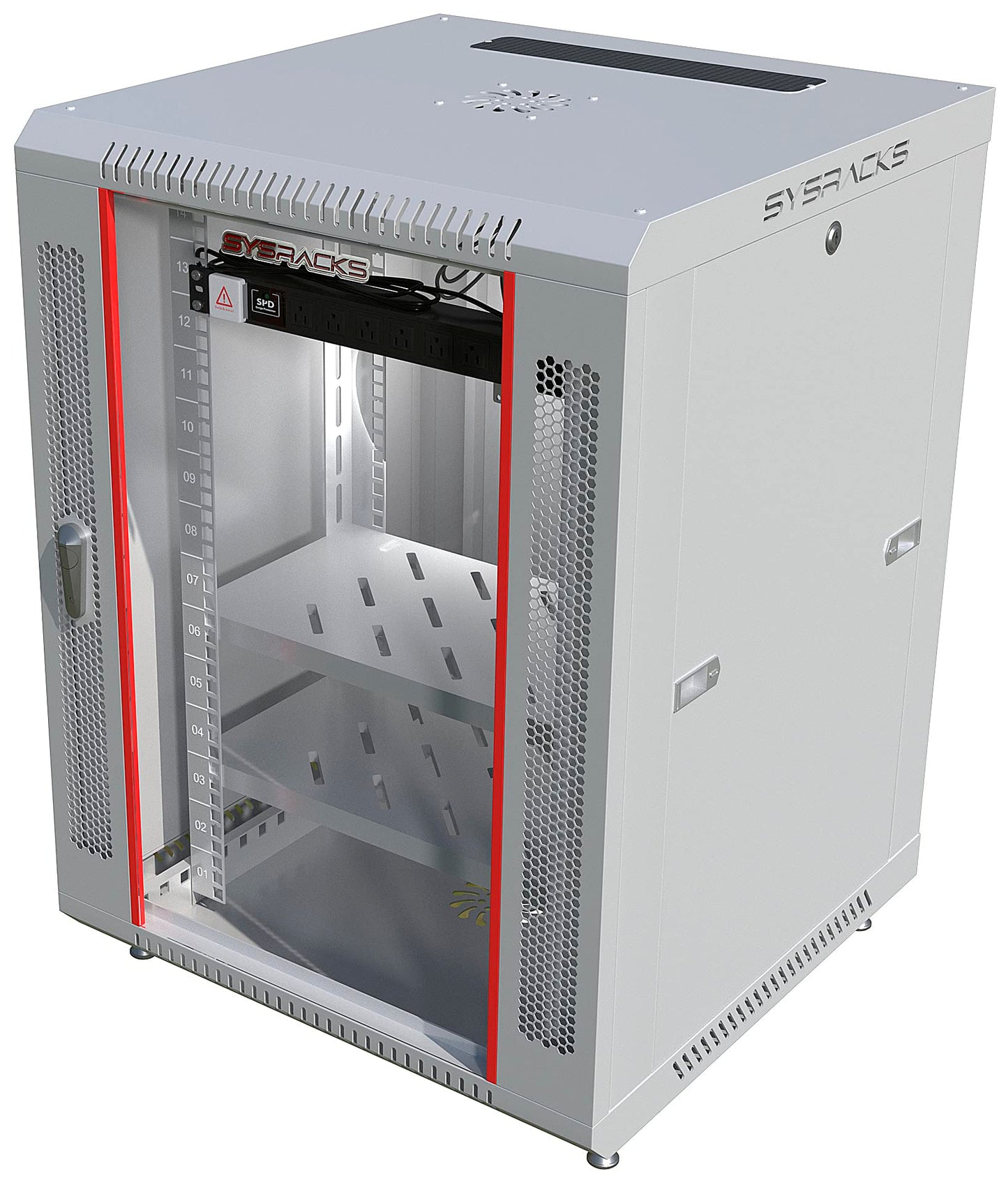 18U Wall Mount Server Rack Cabinet 24” Deep, 19” Network & AV Enclosure for Home Lab with Fan, PDU, 2 Shelves, Locking Glass Door