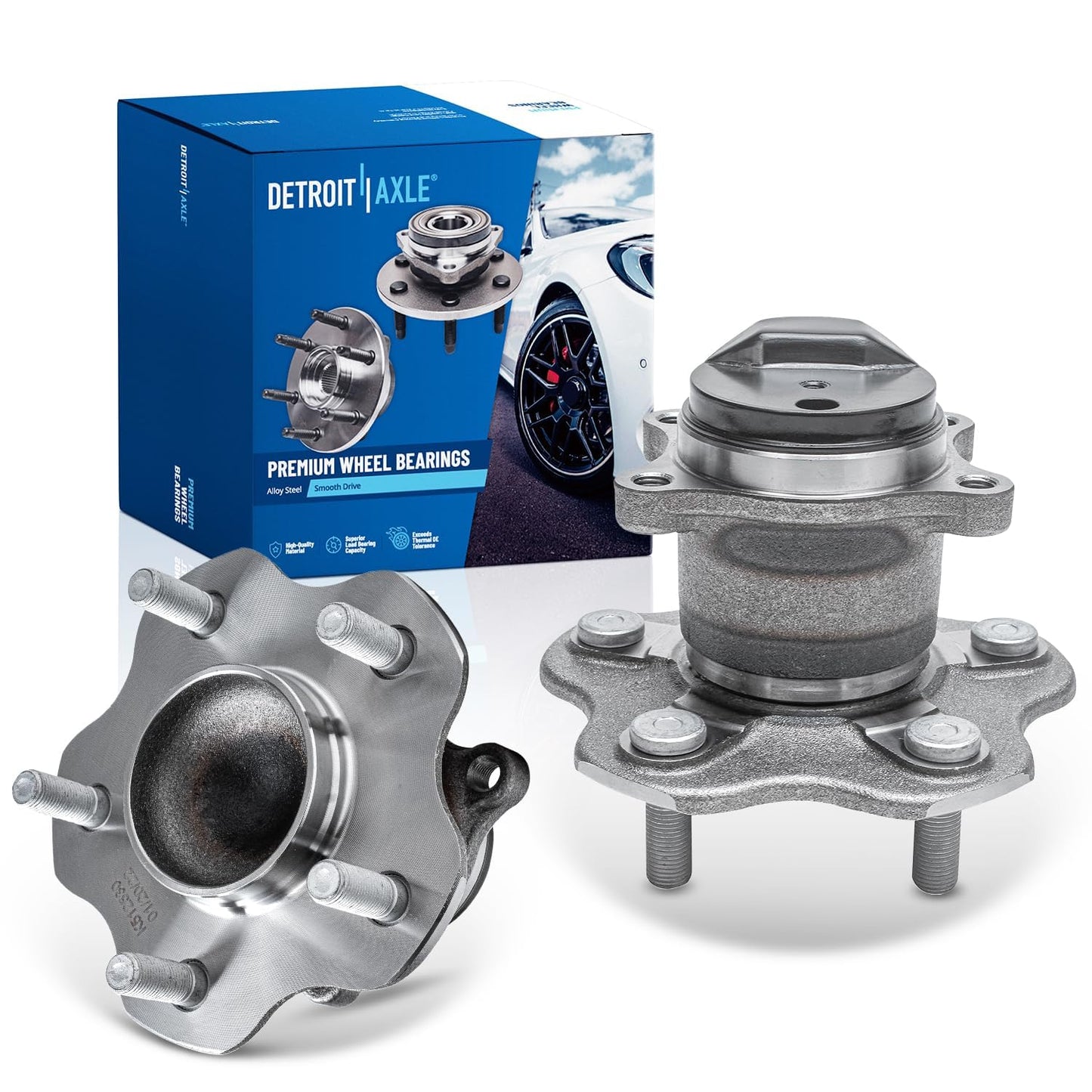 Detroit Axle - 2 Front Wheel Bearing Hub Assembly for Chevy Malibu 2013-2015 Impala 14-17, for Buick Lacrosse Regal 11-17 Cadillac XTS CTS 14-16, for GMC Terrain Equinox 10-17, 5 Lugs Replacement
