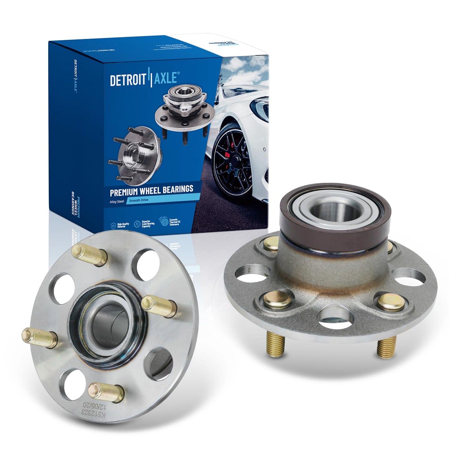 Detroit Axle - 2pc Front Wheel Bearing Hubs for 00-13 Chevy Impala Monte Carlo, 97-08 Pontiac Grand Prix, 06-11 DTS, 05-09 Buick Lacrosse, 06-11 Lucerne, 00-05 Lesabre, Pair Wheel Bearings and Hubs