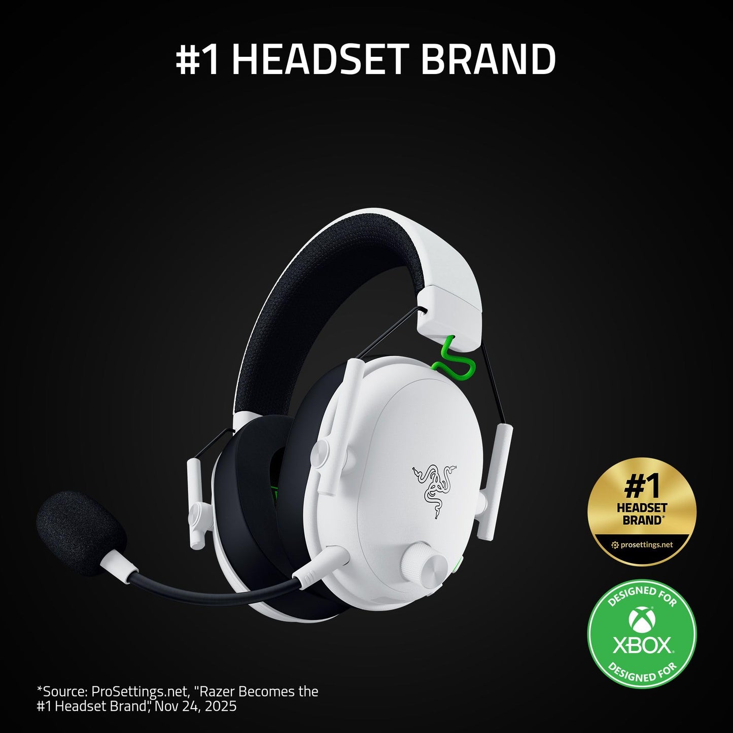 Razer BlackShark V3 Wireless Gaming Headset for PC: 50mm Drivers - Super Wideband Mic - 2.4 GHz, Bluetooth, USB - Works with Mac, PS5, Nintendo Switch, Smartphone - 70 Hr Battery - Black