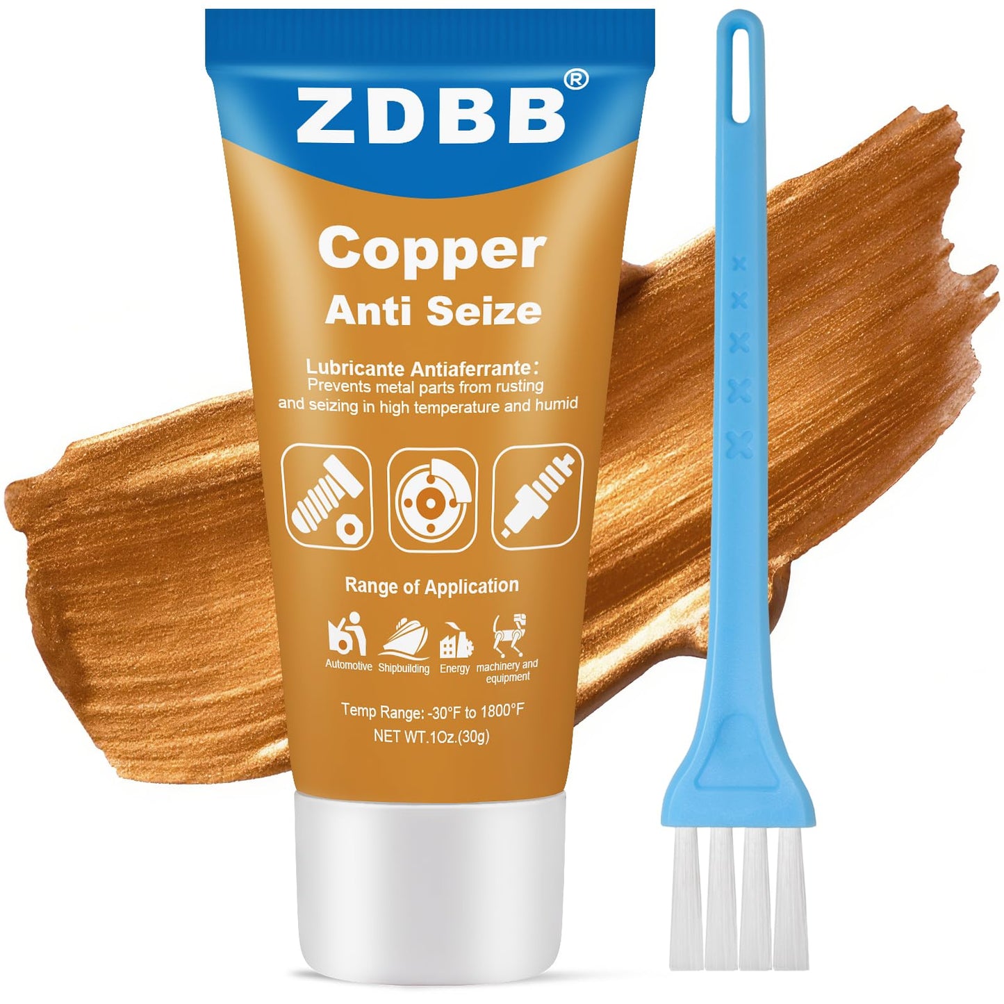 ZDBB Brake Silicone Grease Brake Caliper Guide Pin Lubricant High Temperature Caliper & Pad Lube, Waterproof, Safe for Rubber O-Rings Automotive Grease for Quiet & Smooth Braking 1oz (1-Pack)