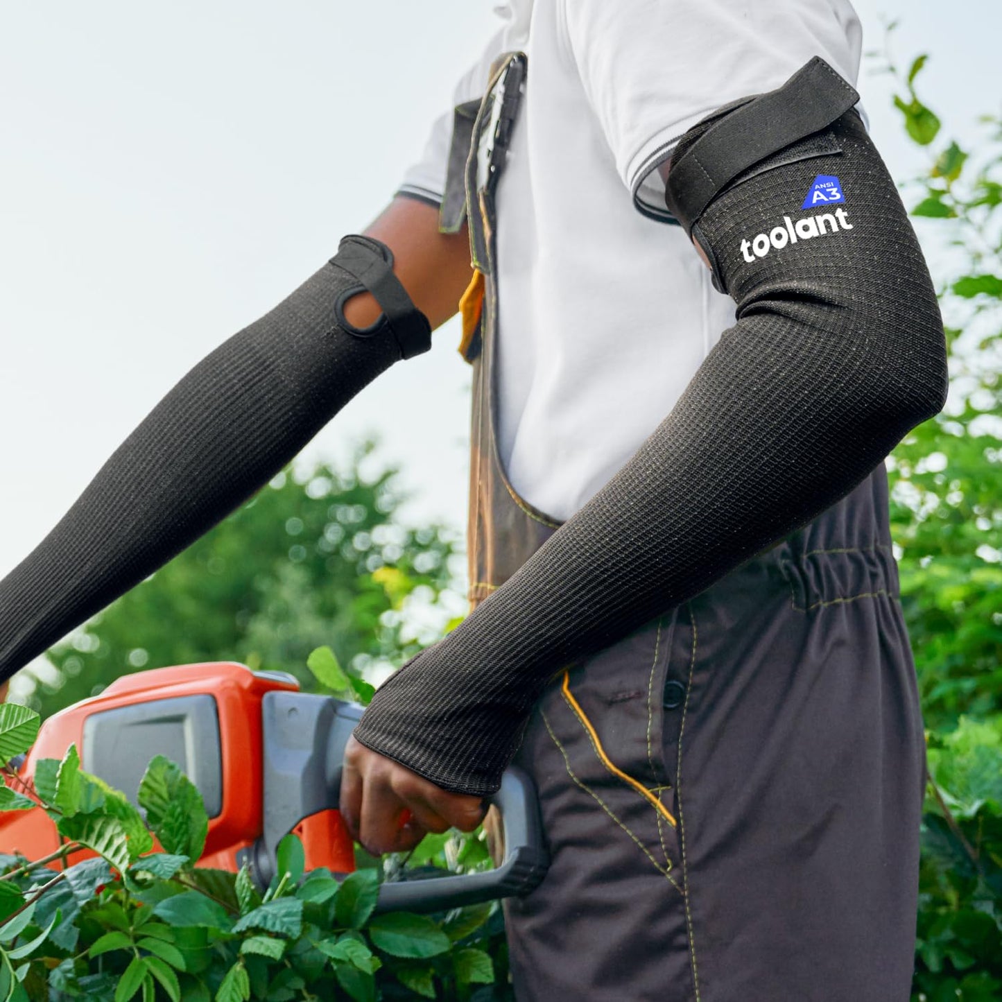 OriStout Cut Resistant Farmers Sleeves with Thumb Hole, Arm Protectors for Thin Skin and Bruising, for Gardening, Welding, Kitchen, Arm Guards for Biting, Pet Grooming, Grey, 1 Pair