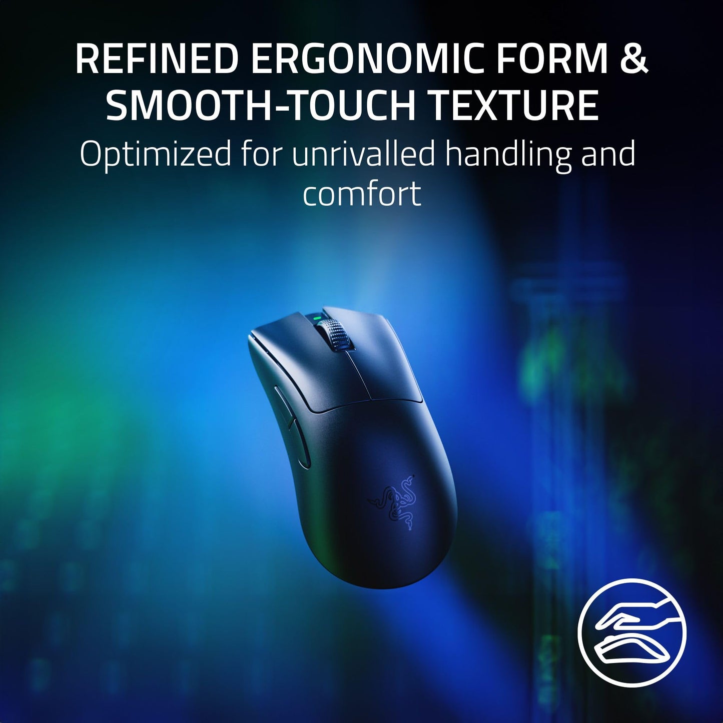 Razer DeathAdder V3 Pro - Black Ultra-lightweight Wireless Ergonomic Esports Mouse - Optical - Cable/Wireless - Radio Frequency - 2.40 GHz - Rechargeable - Black - USB - 30000 dpi - Scroll Wheel - 5 B