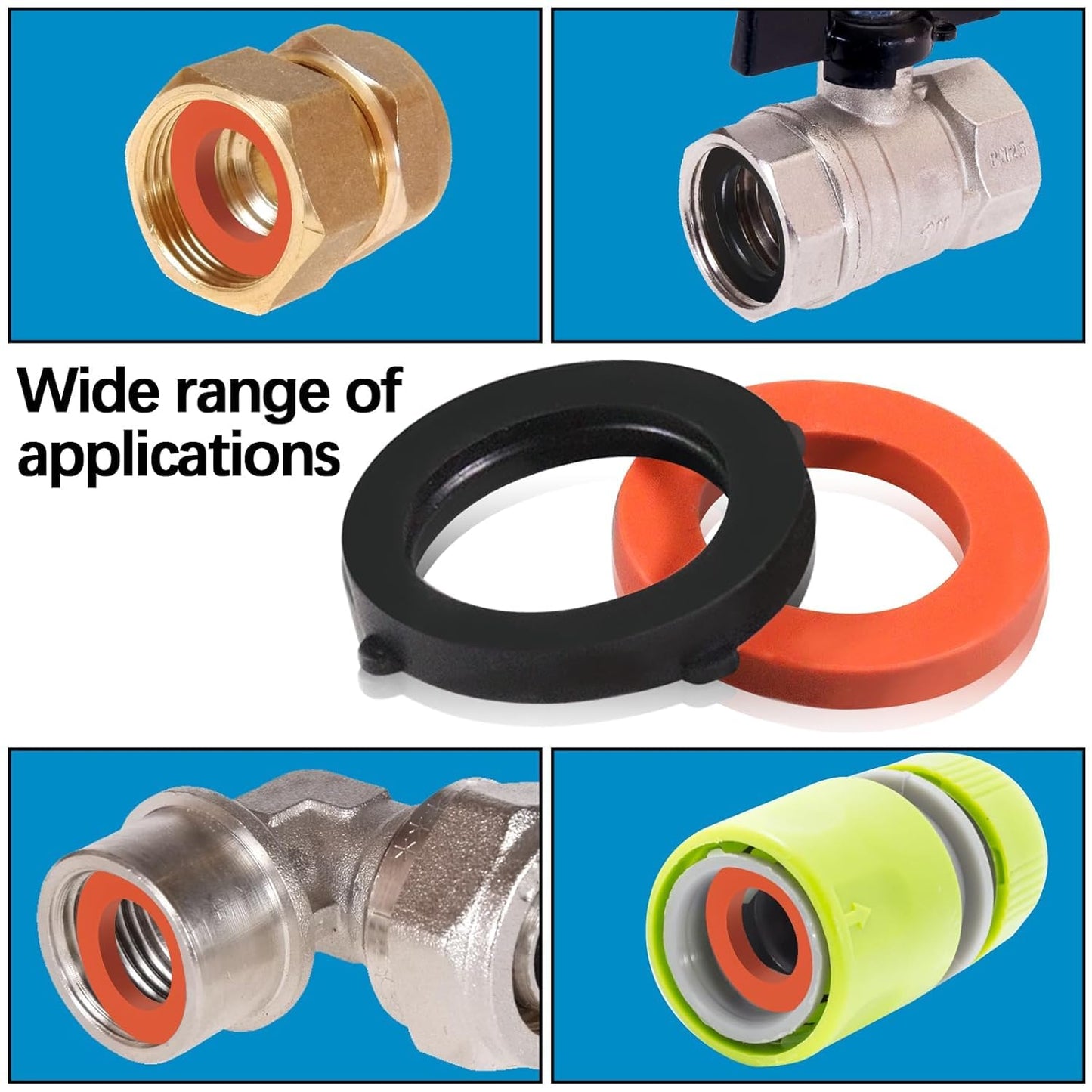 ZDBB Faucet O-Rings Grease Silicone Lubricant & 80 Pcs Garden Hose Gasket Rubber Seal for O Ring Rubber Washers Water Filter Pool Pump and Standard 3/4 Inch Outdoor Hose Fittings