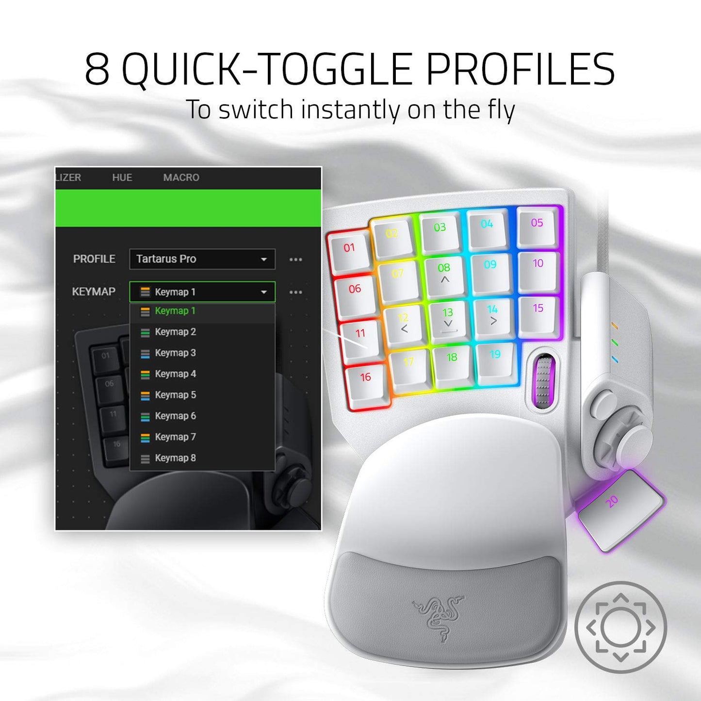 Razer Tartarus V2 Gaming Keypad: Mecha Membrane Key Switches - One Handed Keyboard - 32 Programmable Keys - Customizable Chroma RGB Lighting - Programmable Macros - Snap Tap - Black