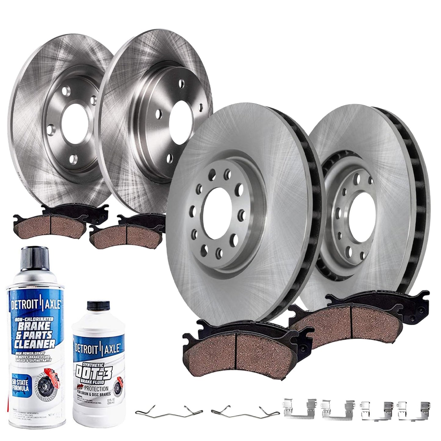Detroit Axle - Brake Kit for 2011-2020 Jeep Grand Cherokee Dodge Durango | Disc Brakes Rotors Ceramic Brake Pads Replacement 12.99" inch Front and Solid Rear Rotor