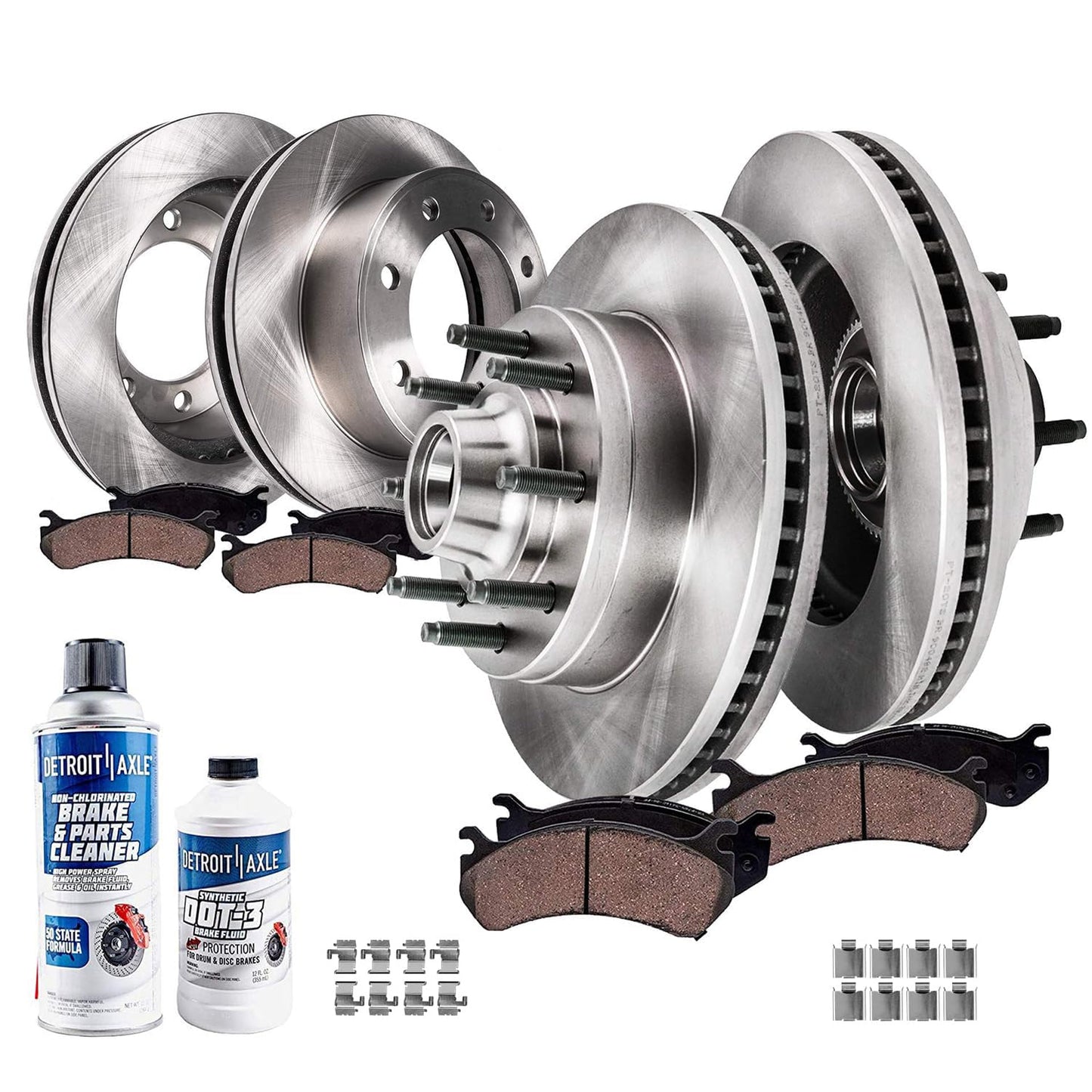 Detroit Axle - Brake Kit for 2006-2018 Toyota Rav4 Replacement Disc Brake Rotors Ceramic Brakes Pads : 11.65'' inch Front and 11.06" inch Rear Rotor