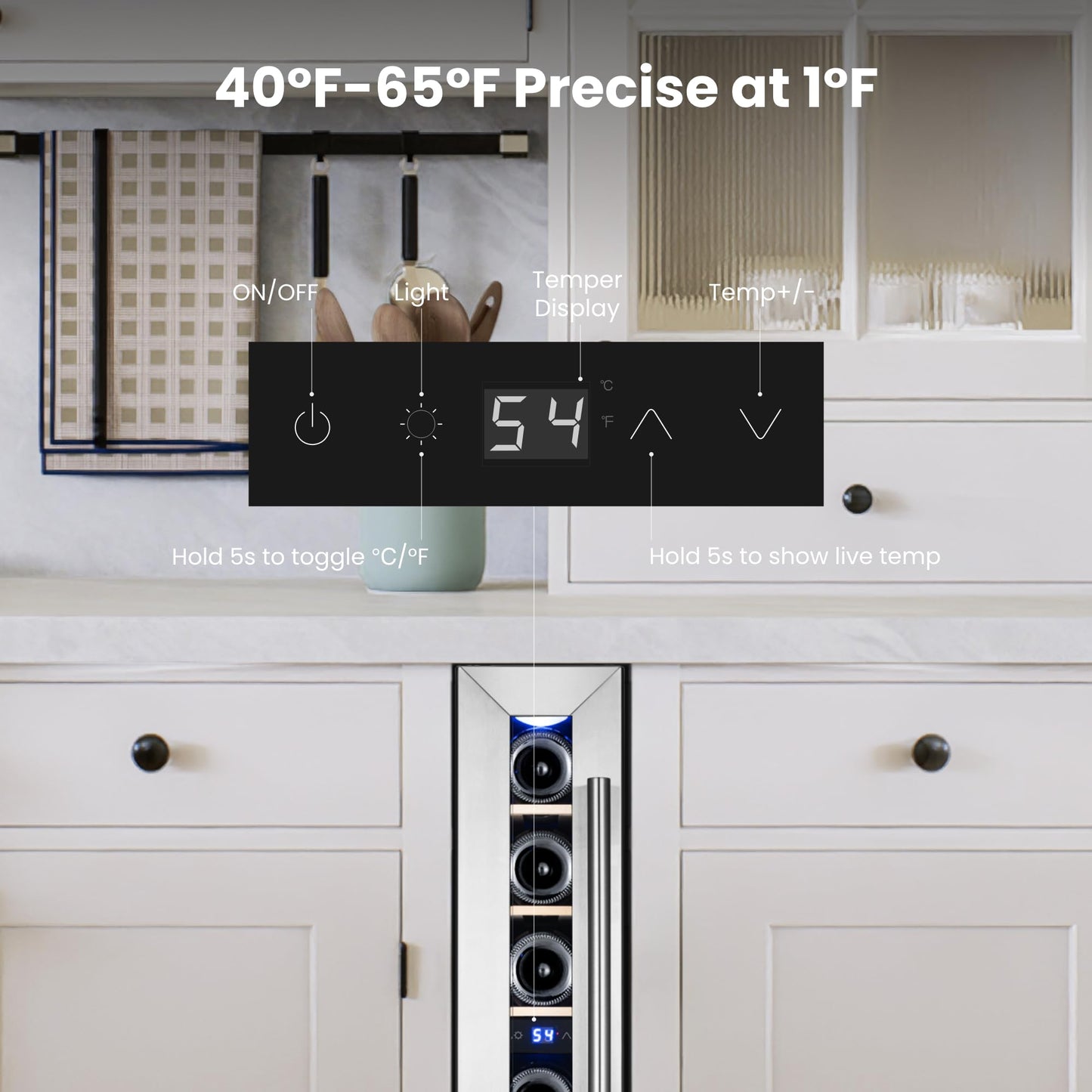 Yeego 24'' Wine Cooler Refrigerator - 52 Bottles Wine Fridge, 40-65°F Dual Zone Wine Refrigerator With Glass Door, Built-In/Freestanding/Under Counter, Adjustable Shelves Fridge for Home Bar Office