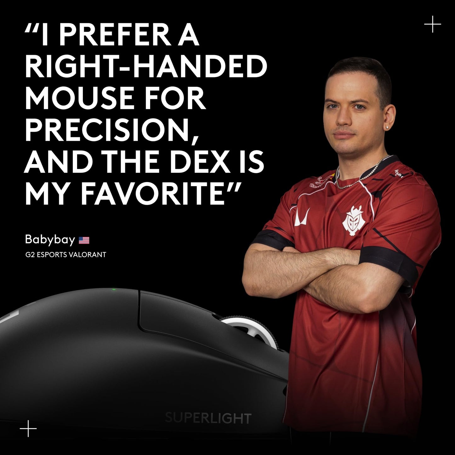 Logitech G PRO X Superlight 2 Wireless Gaming Mouse - Black | 60g, Symmetrical Shape, <8 kHz Polling, 44K DPI, PowerPlay Wireless Charging Supported, USB-C, 5 Buttons, For PC/Mac