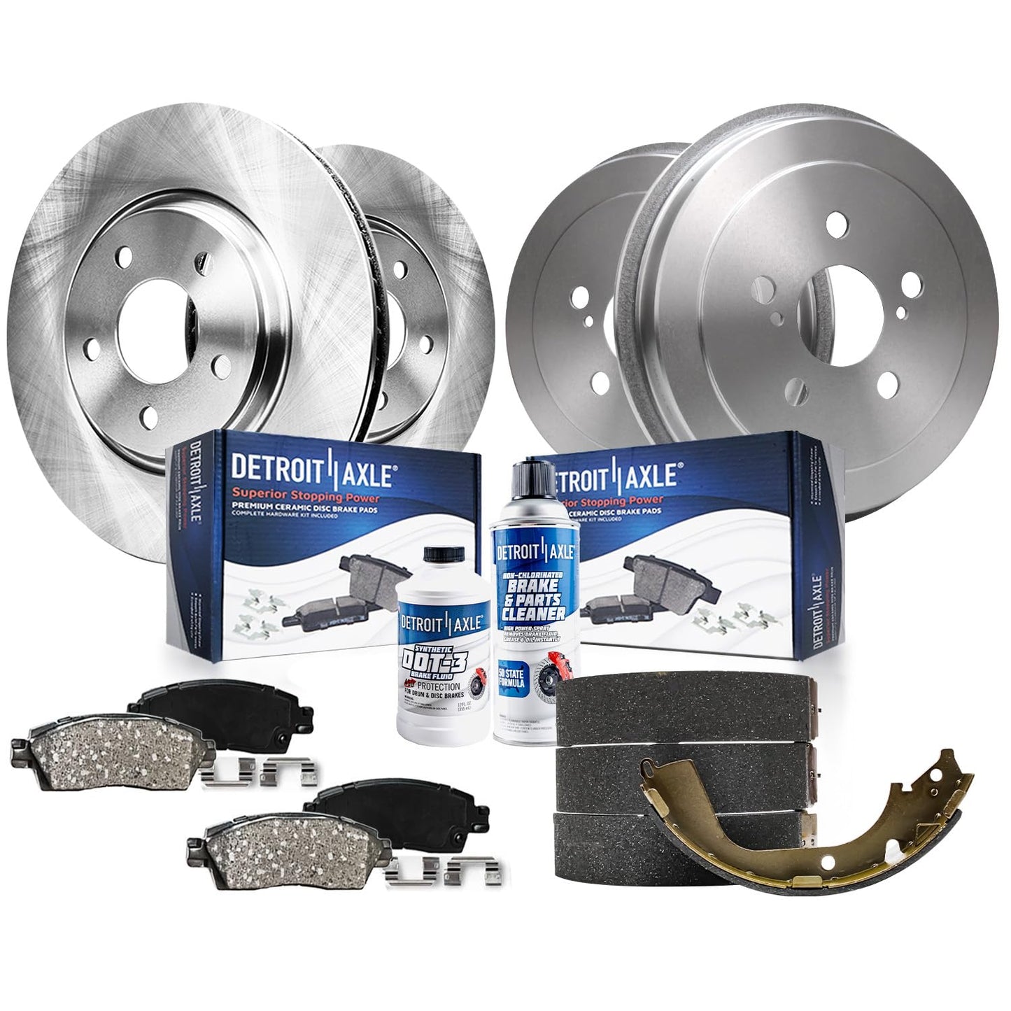 Detroit Axle - 6 Lugs Brake Kit for 12-20 Ford F-150 [with Manual Parking Brake] Ceramic Brakes Pads 2012 2013 2014 2015 2016 2017 2018 2019 2020: 13.78'' inch Front and 13.70'' inch Rear Brake Rotors