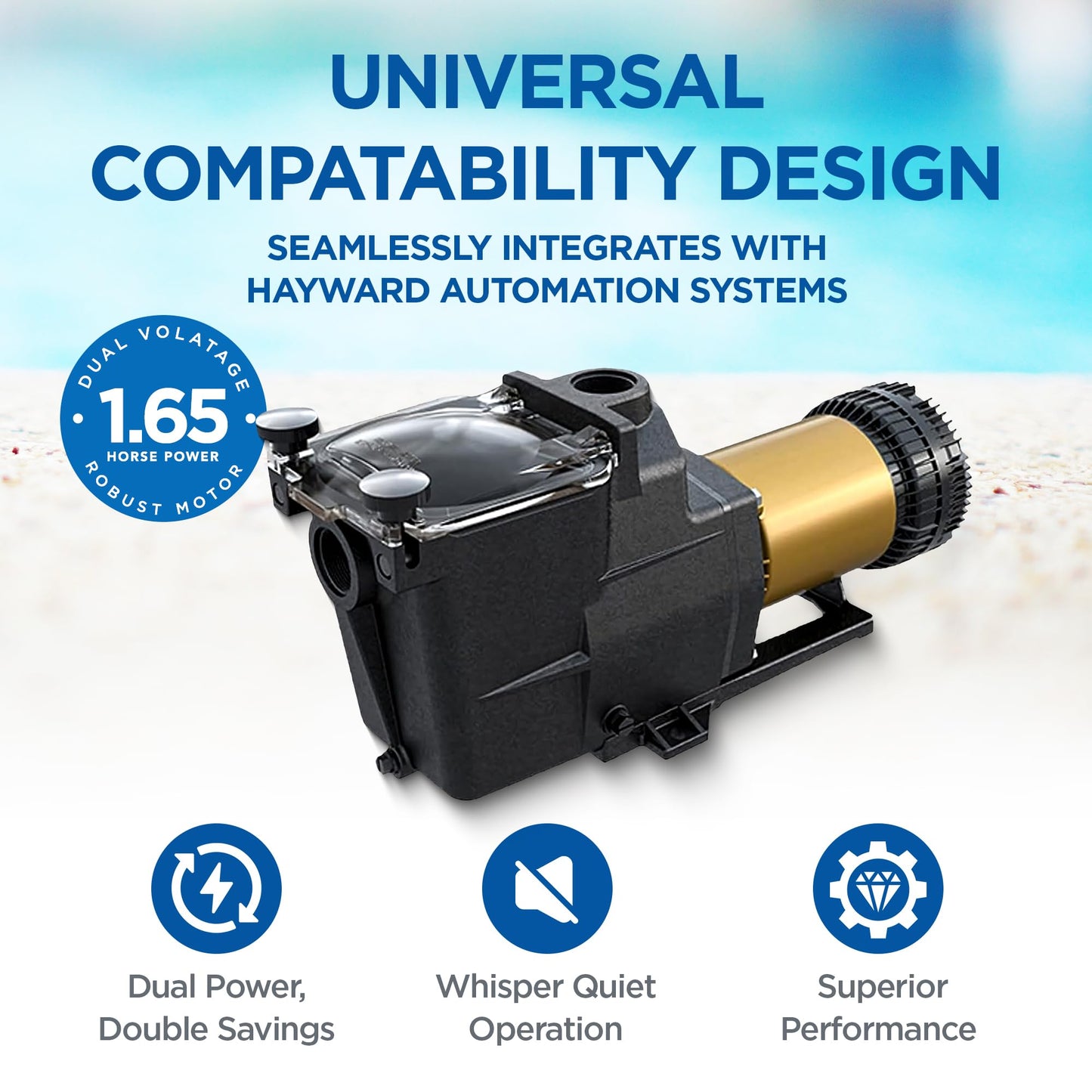 Hayward Pool Pump Inground Pools Super Pump 1 HP (W3SP2607X10 replacement for SP2607X10 pump for in-ground pools)