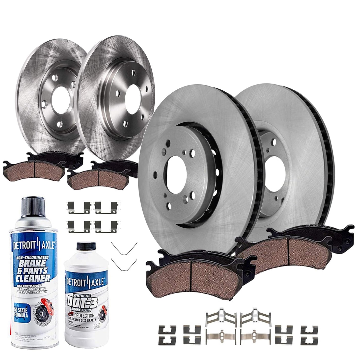 Detroit Axle - Brake Kit for 2011-2020 Jeep Grand Cherokee Dodge Durango | Disc Brakes Rotors Ceramic Brake Pads Replacement 12.99" inch Front and Solid Rear Rotor