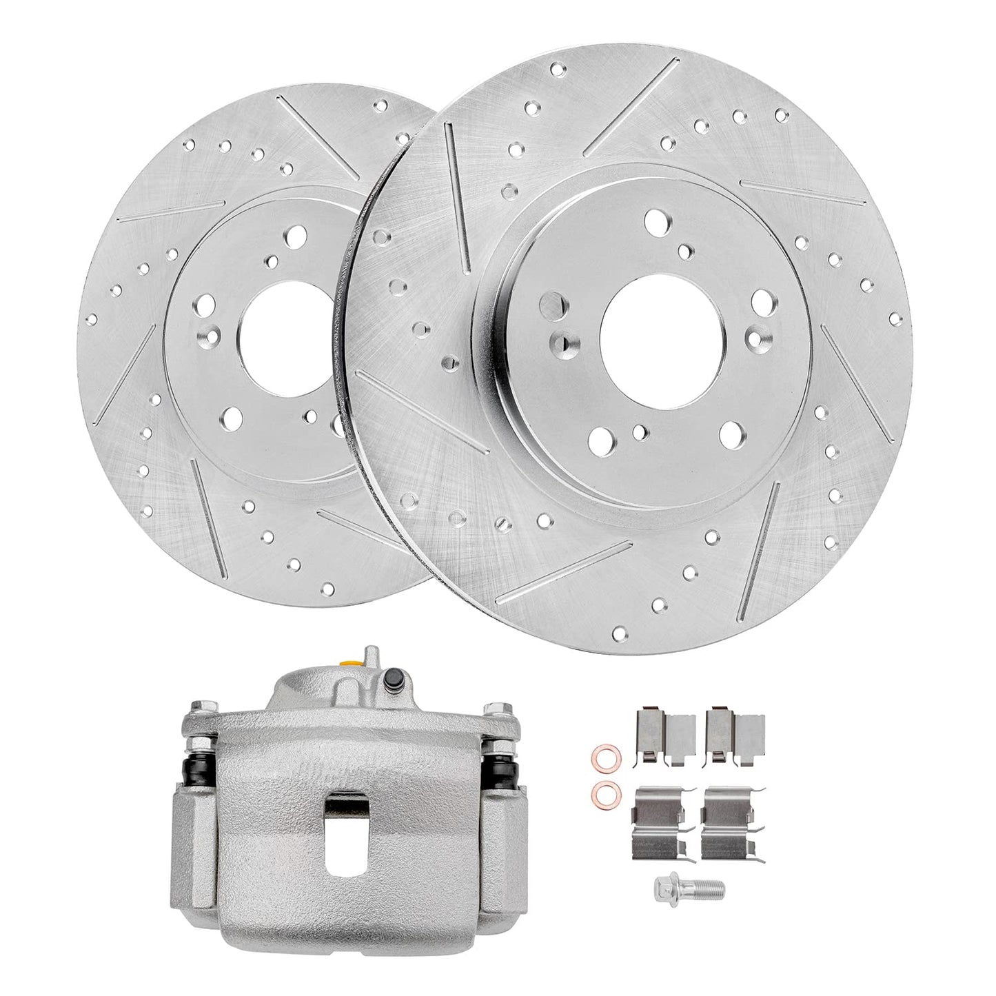 Detroit Axle - Rear Brake Kit for Chevy Silverado Sierra 1500 Suburban Yukon XL Tahoe Escalade ESV Drilled & Slotted Brake Rotors Ceramic Brakes Pads