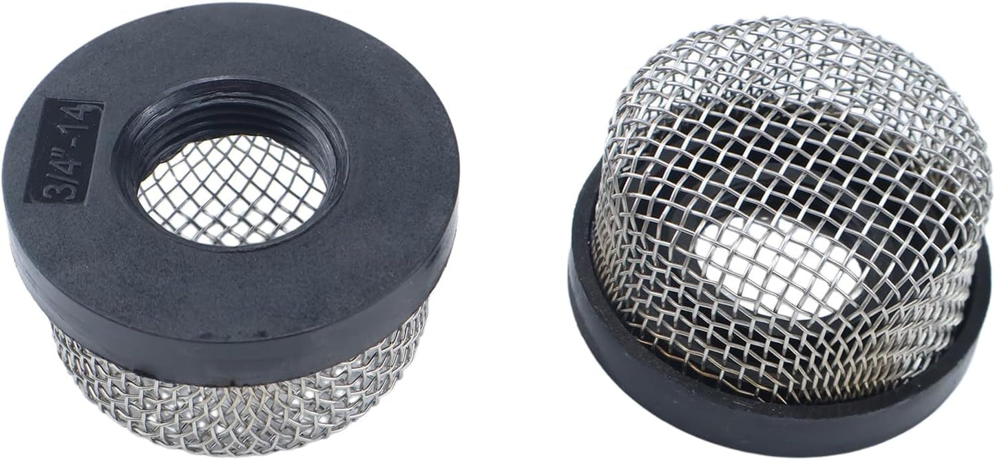2X Stainless Steel Wire Mesh Screen Strainers Aerator Strainers 89621 Compatible with Aerator Pump Livewell Pump and Baitwell 3/4" - 14 Female Thread