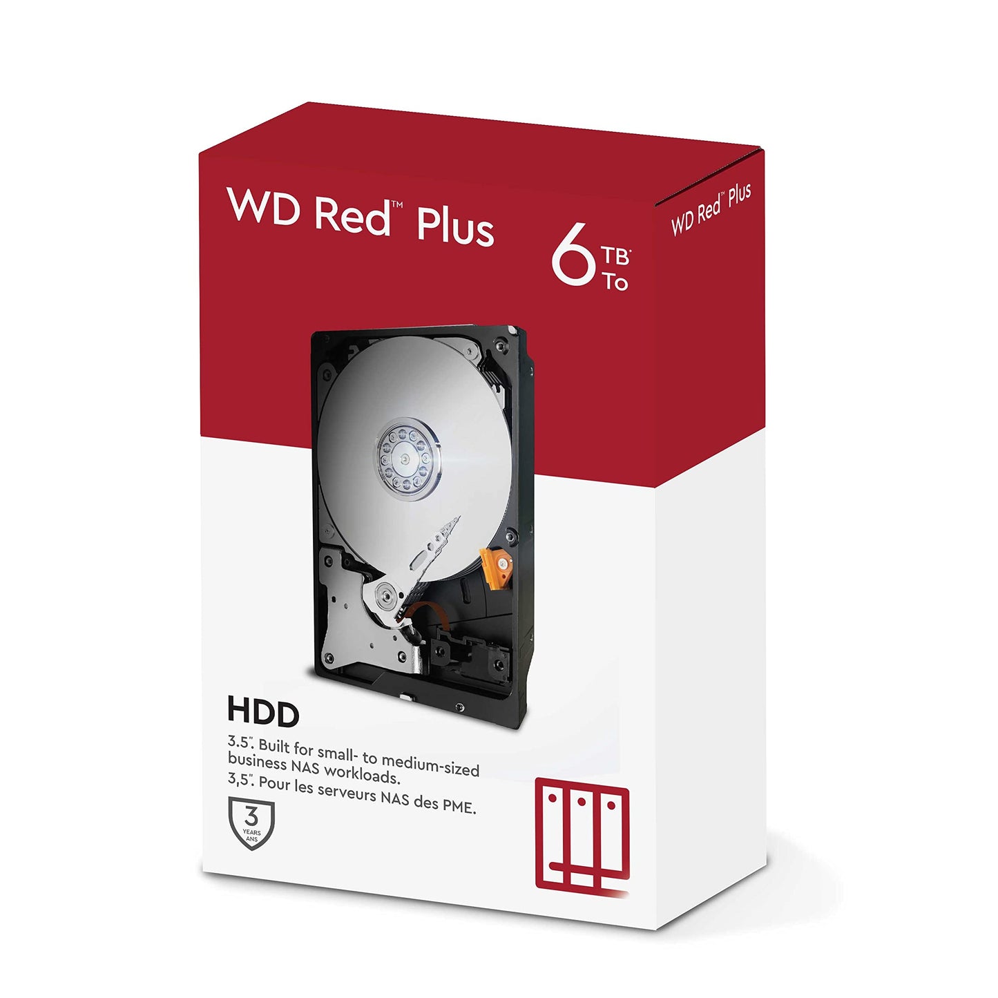 Western Digital 8TB WD Red Plus NAS Internal Hard Drive HDD - 5640 RPM, SATA 6 Gb/s, CMR, 256 MB Cache, 3.5" - WD80EFPX