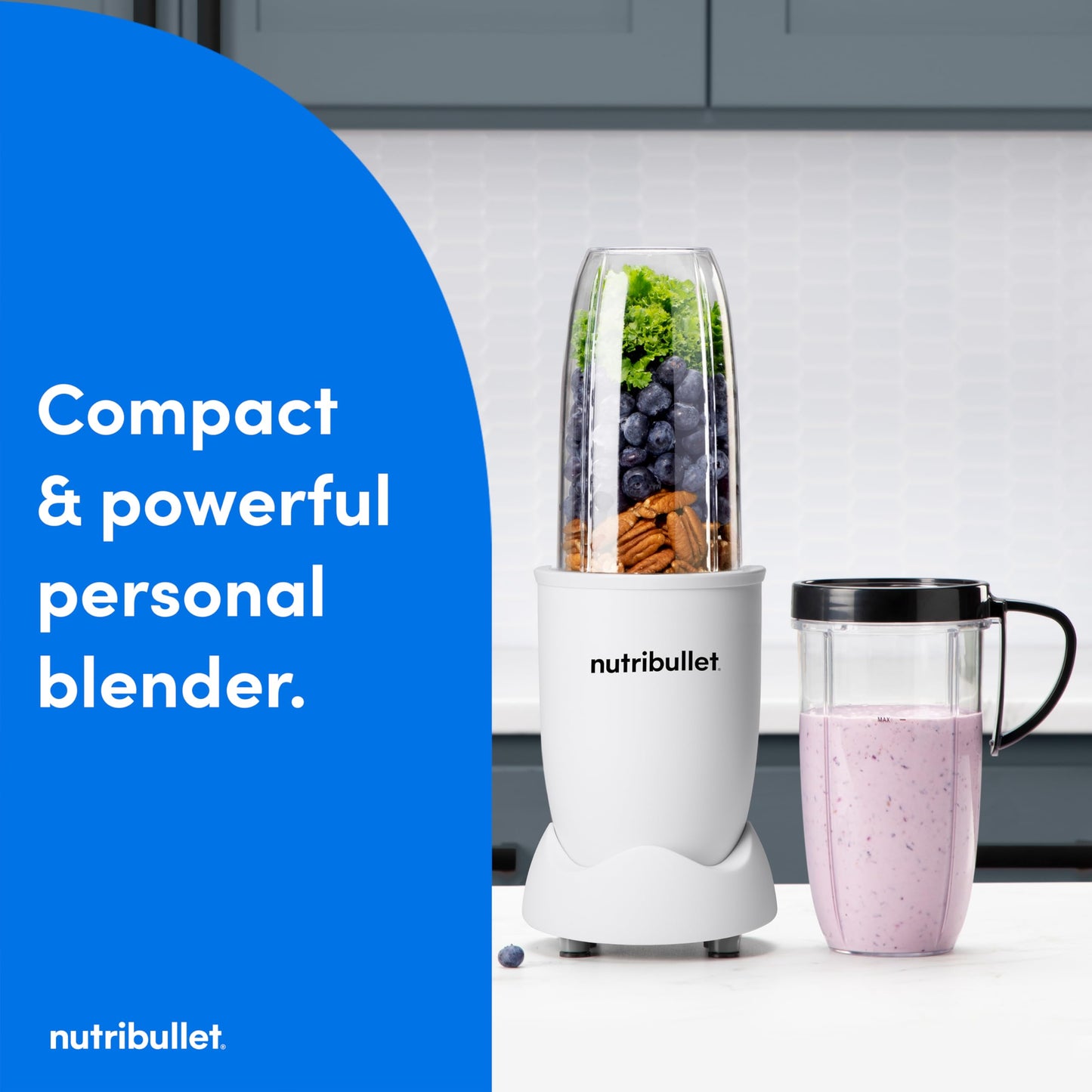 Nutribullet Personal Blender, Shakes, Smoothies, Food Prep, and Frozen Blending, 24 Ounces, 600 Watt, Dark Gray, NBR-0601WM
