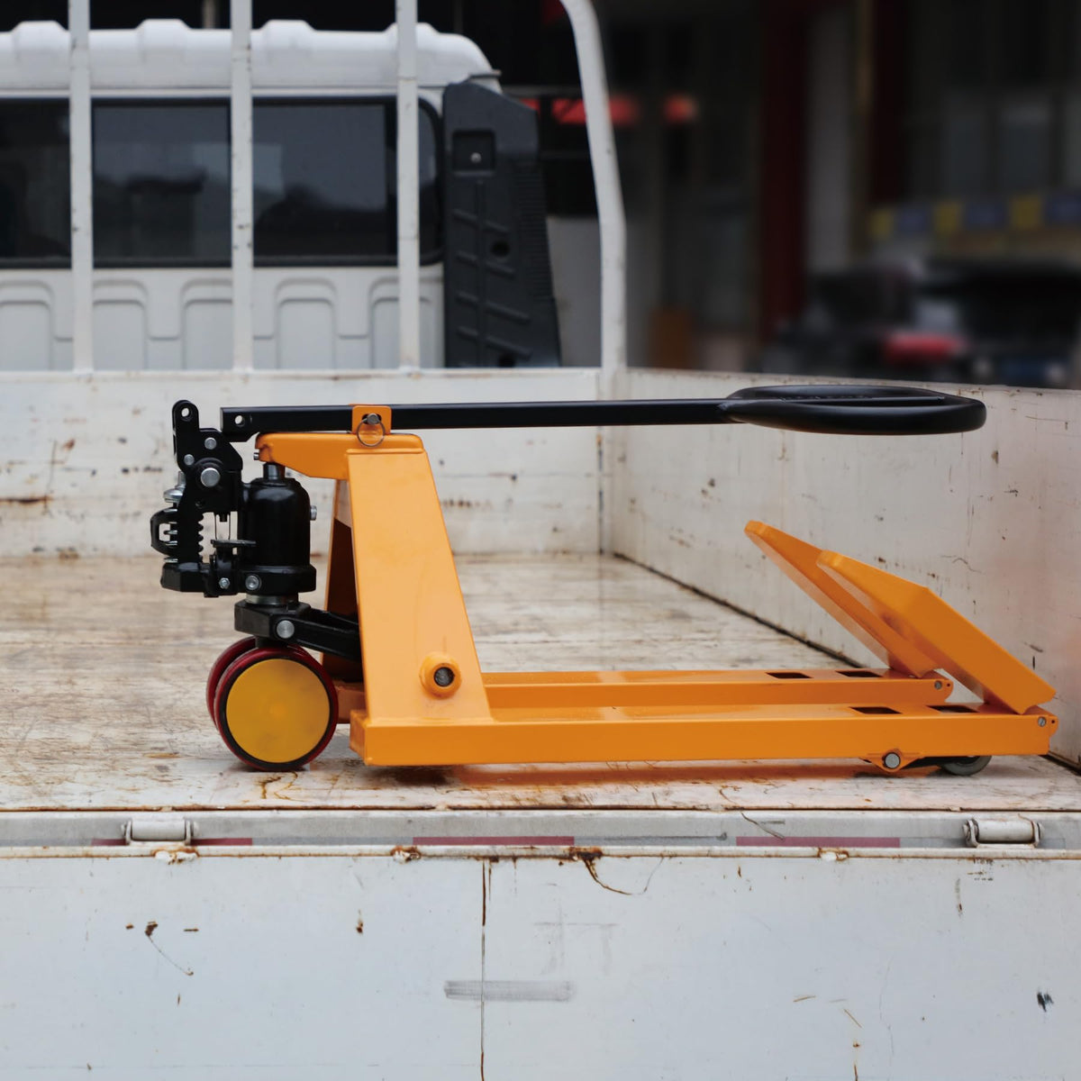 Tory Carrier Mini Pallet Jack Trucks, 2200 lbs Capacity 31.5" x 15" Forks, Small Size Narrow Manual Pallet Lift, Foldable Forks and Handle, Orange