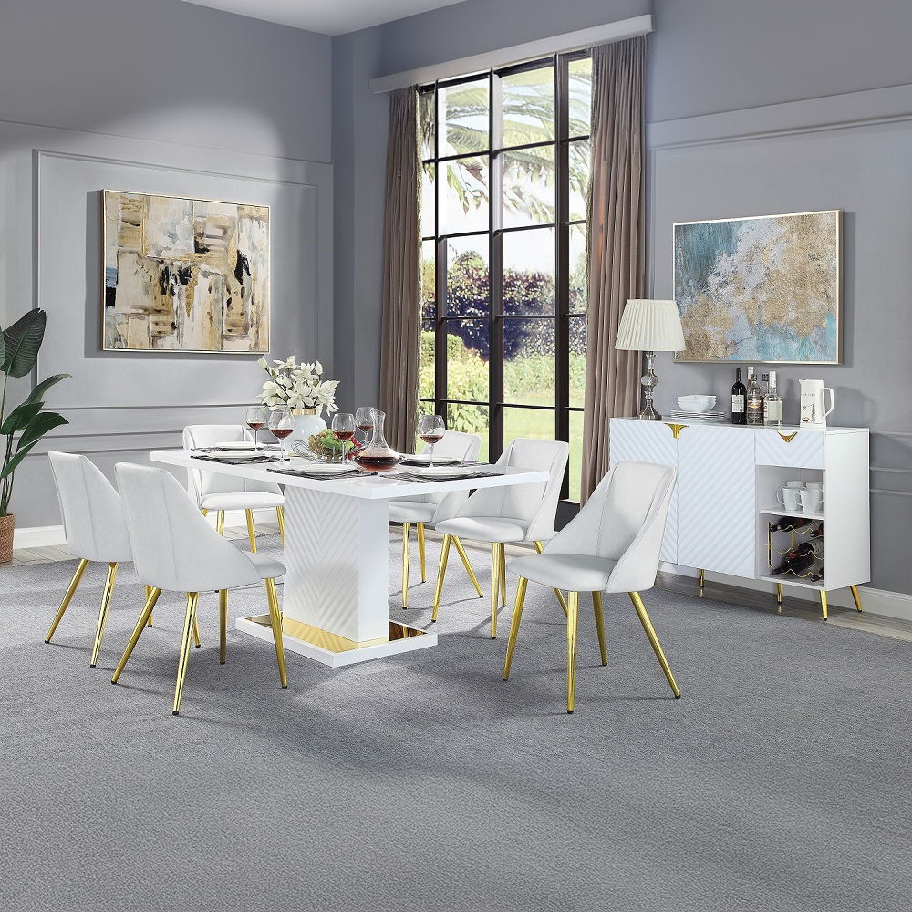 Gaines - Side Chair (Set of 2) - White Synthetic Leather