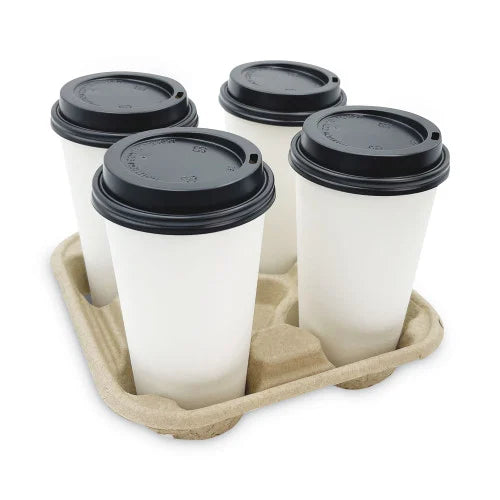 Boardwalk® Cup Tray, 8-32 oz, Four Cups, 300/Carton (BWK4CUPCARRIER)