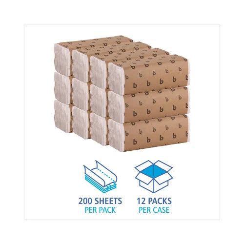 Boardwalk® C-Fold Paper Towels, 1-Ply, White, 2400 Towels (BWK6220)