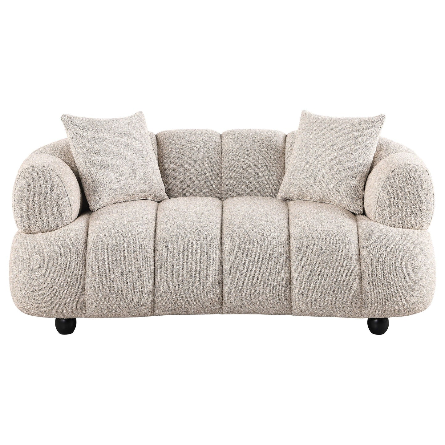 Whitney Contemporary Channel Tufted Woven Fabric Upholstered Loveseat