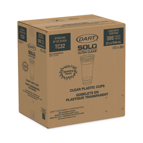 Dart Ultra Clear PETE Cold Cups, 32 oz, Clear, 300/Carton (TC32)