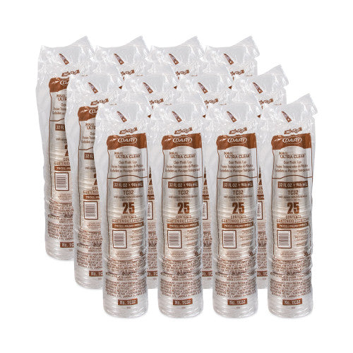 Dart Ultra Clear PETE Cold Cups, 32 oz, Clear, 300/Carton (TC32)
