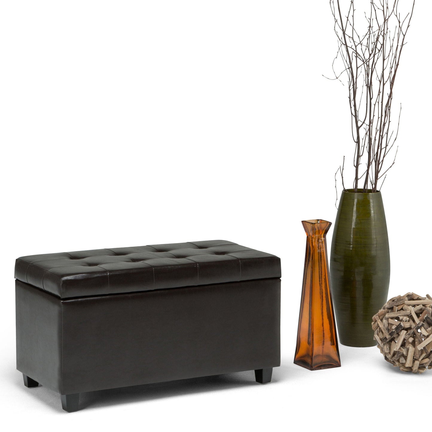 Cosmopolitan - Storage Ottoman Bench With Open Bottom - Tanners Brown